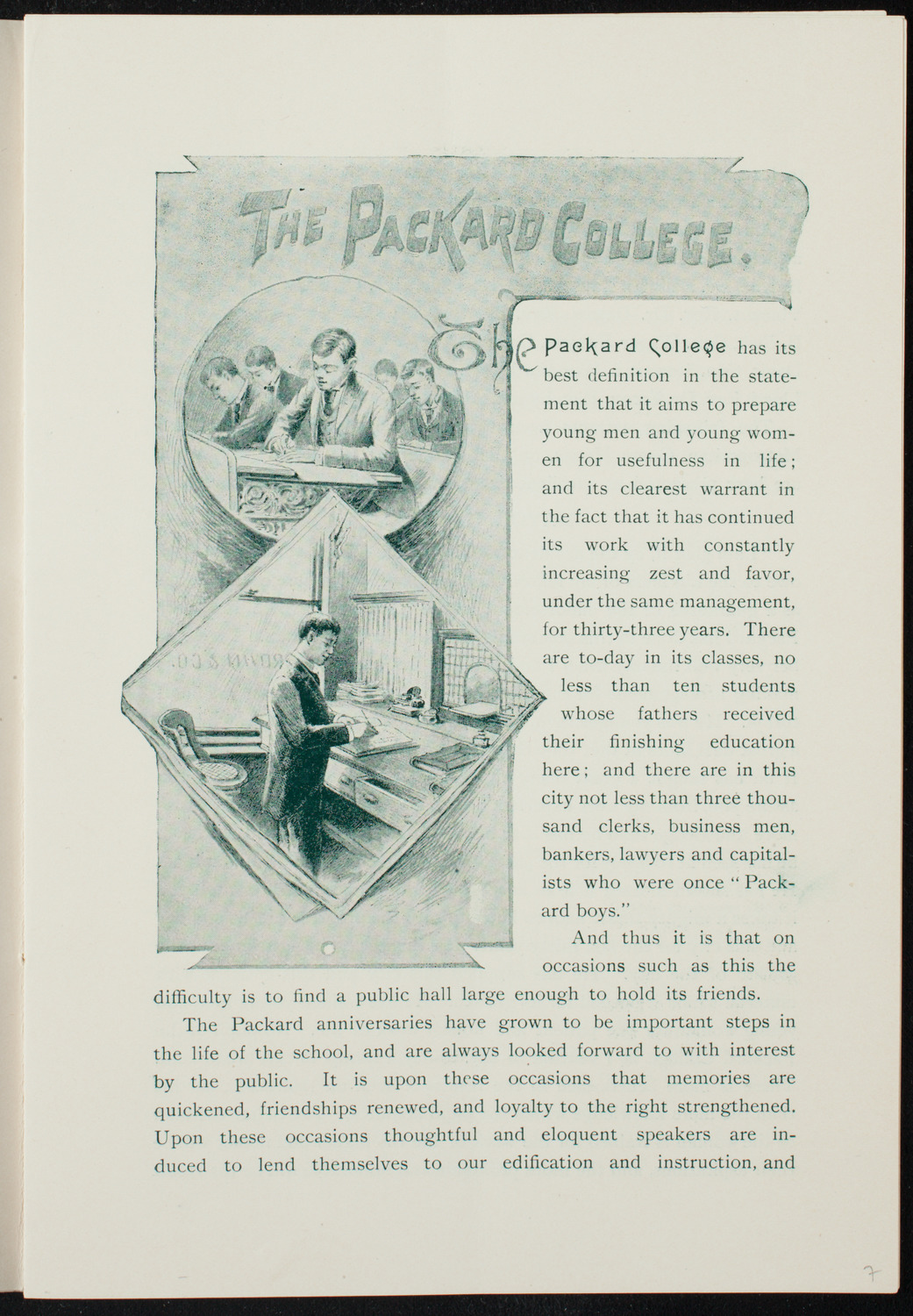 Graduation: Packard's Business College, May 21, 1891, program page 7