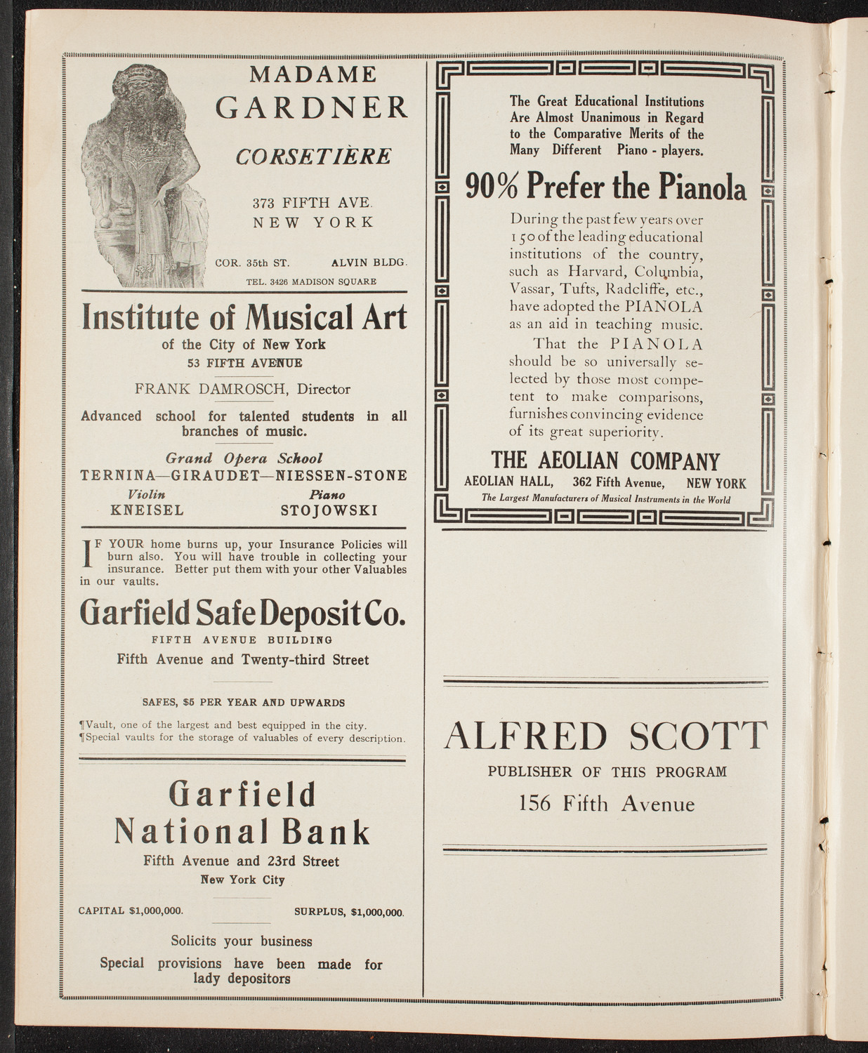 Amicitia Amateur Band, May 15, 1910, program page 6