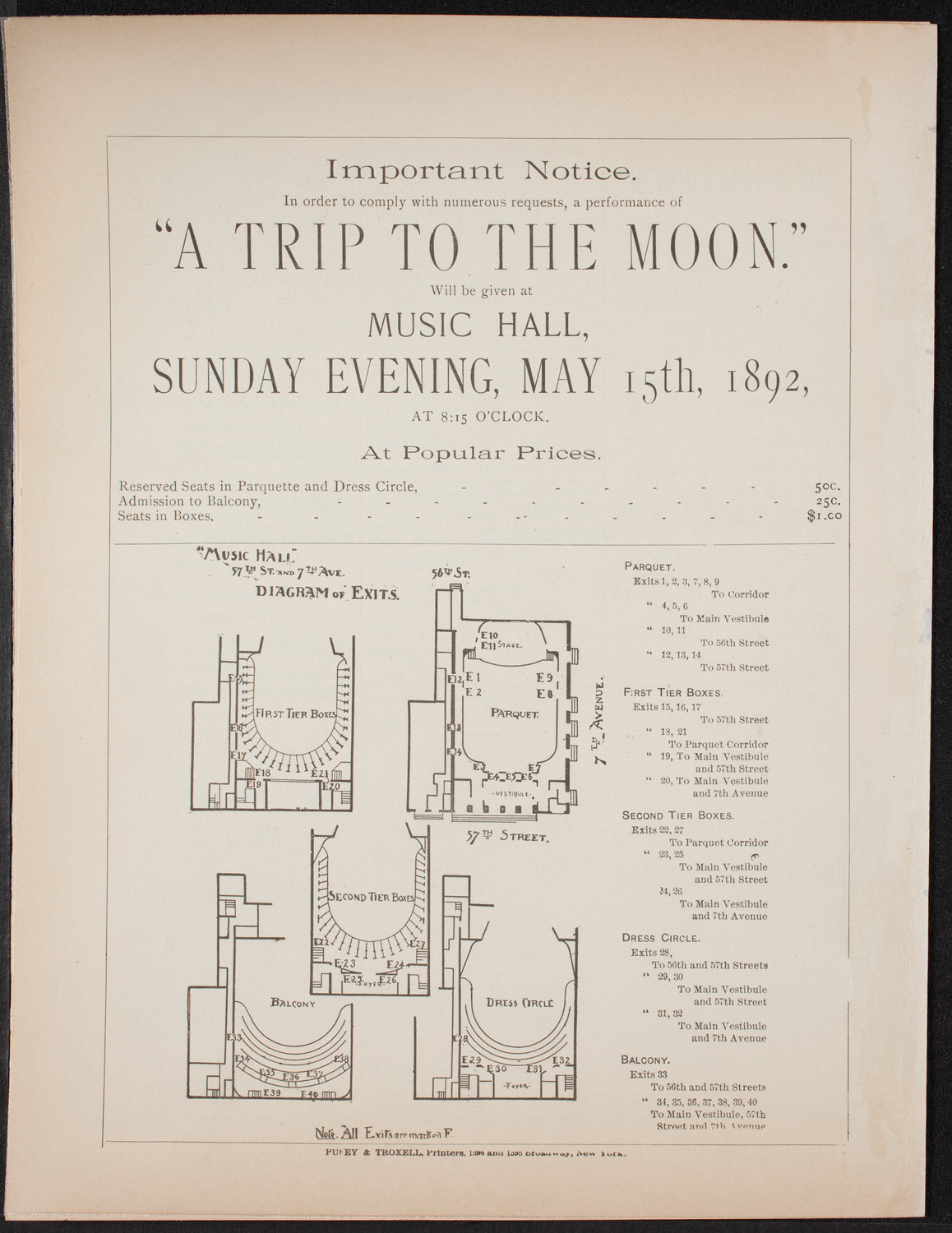 Urania Scientific Theatre, May 8, 1892, program page 8