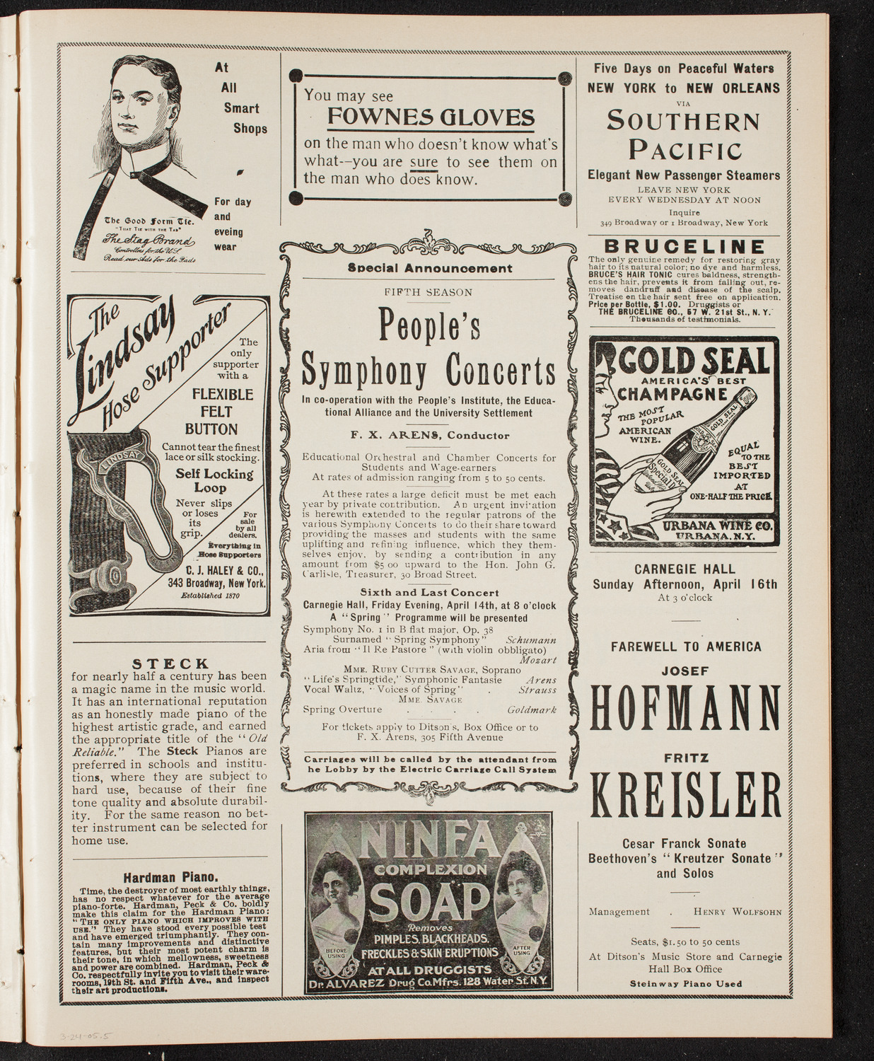 New York Philharmonic, March 24, 1905, program page 9