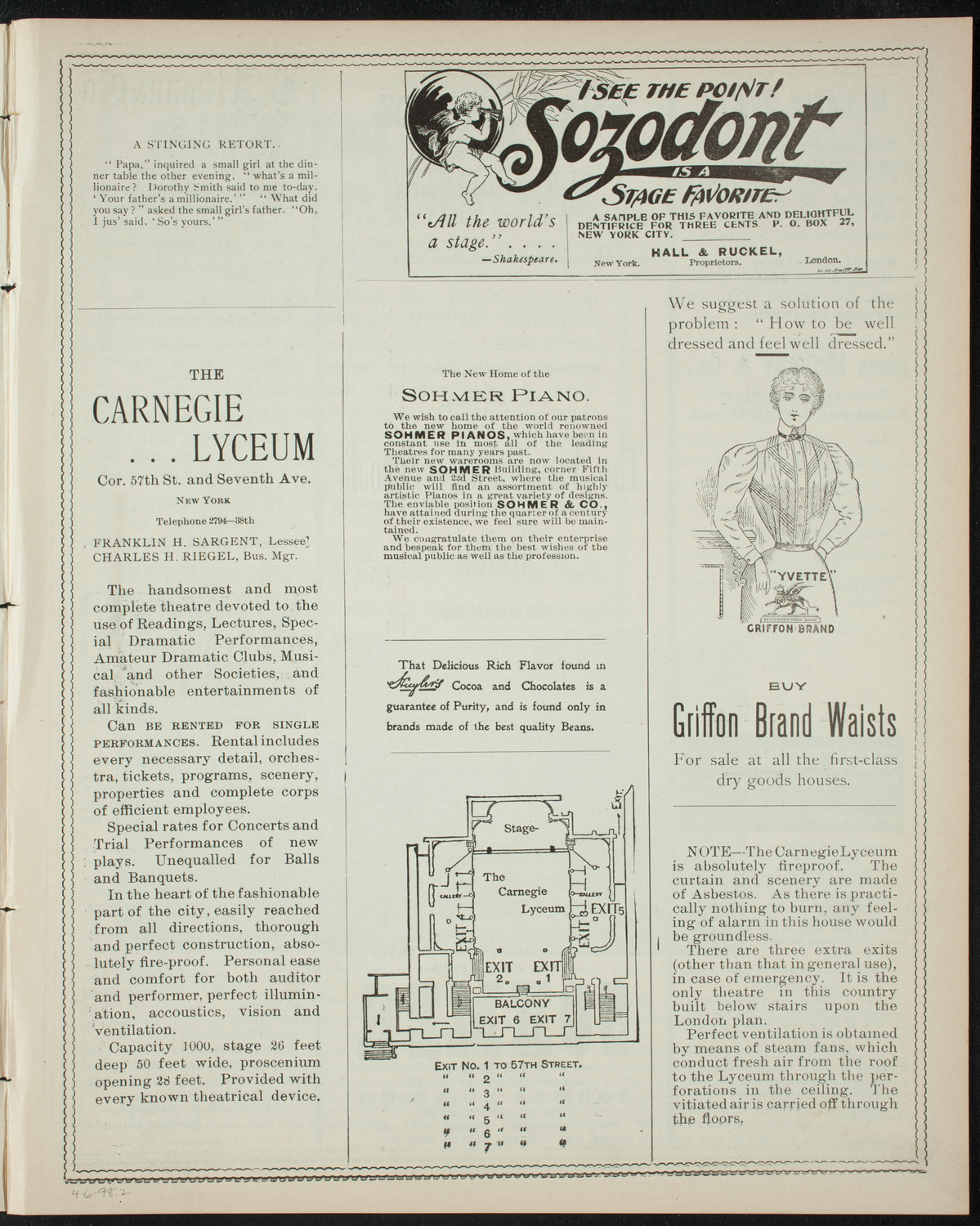 Virgil Piano School Student Recital, April 6, 1898, program page 3