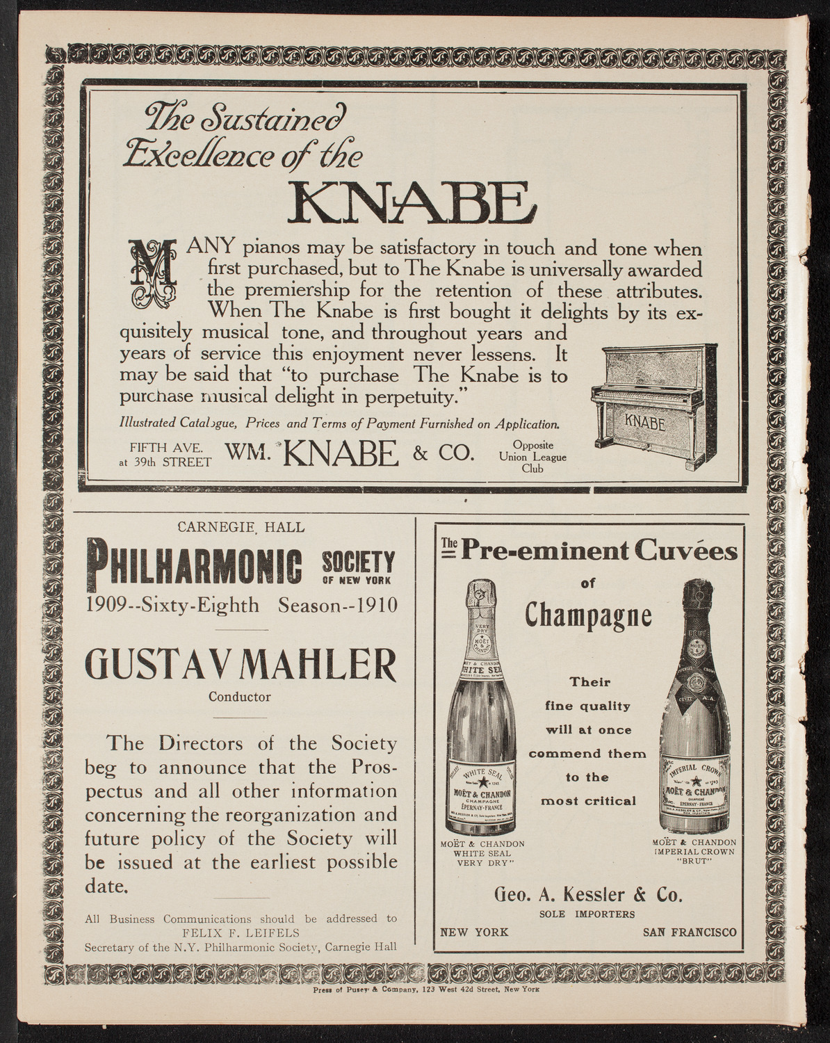 Amicitia Amateur Band, May 9, 1909, program page 12