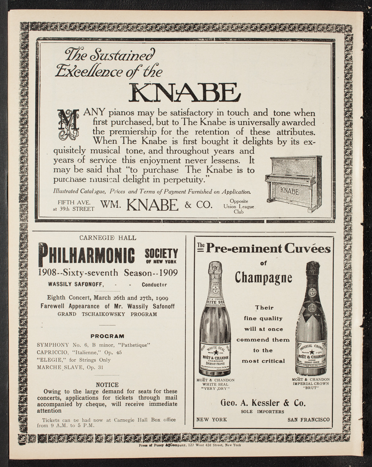 International Peace Festival Musical Program, March 24, 1909, program page 12