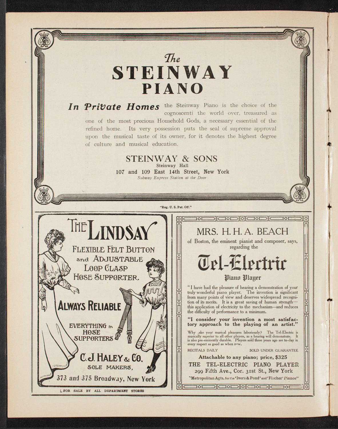 Oratorio Society of New York, February 4, 1909, program page 4