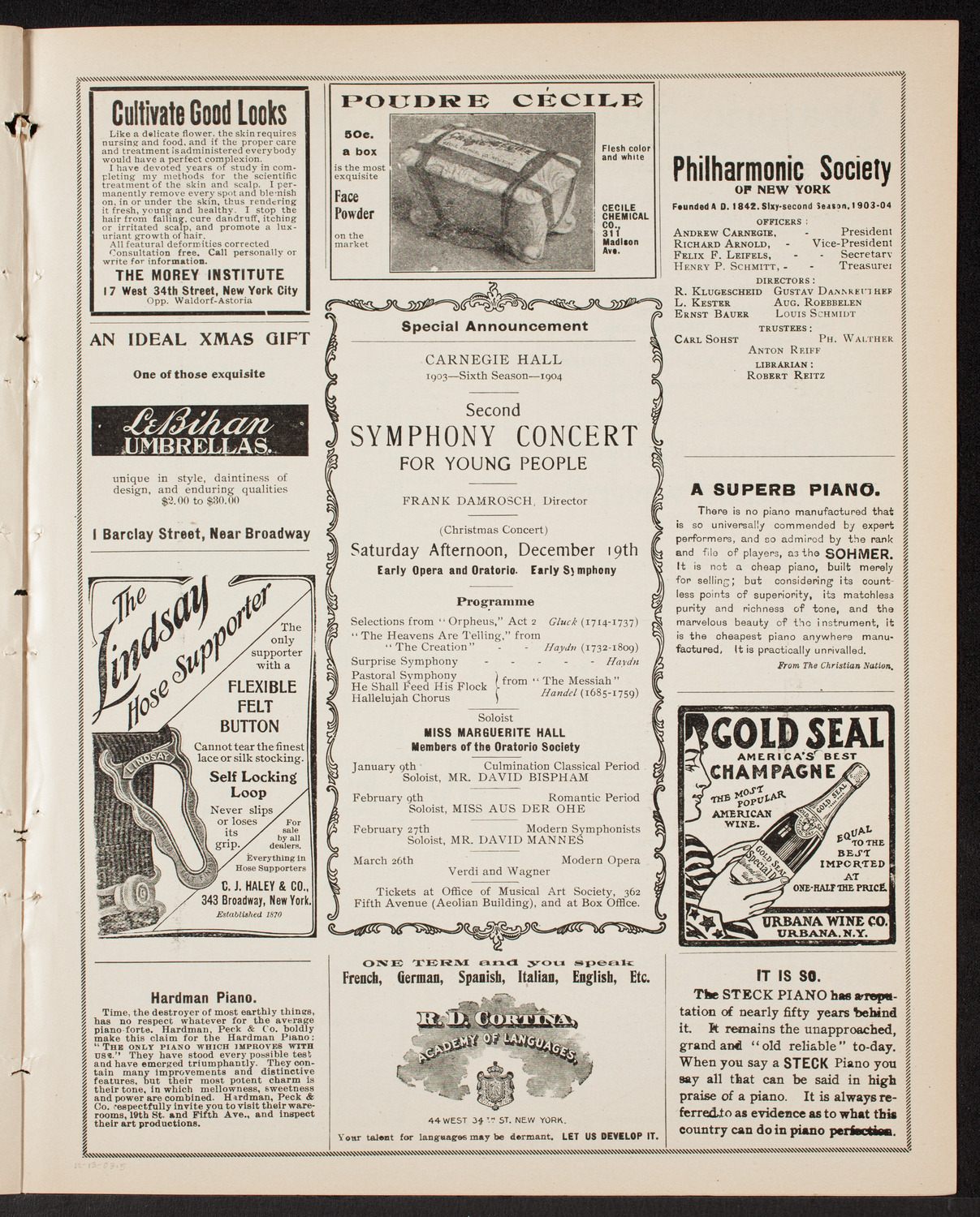 New York Symphony Orchestra, December 13, 1903, program page 9