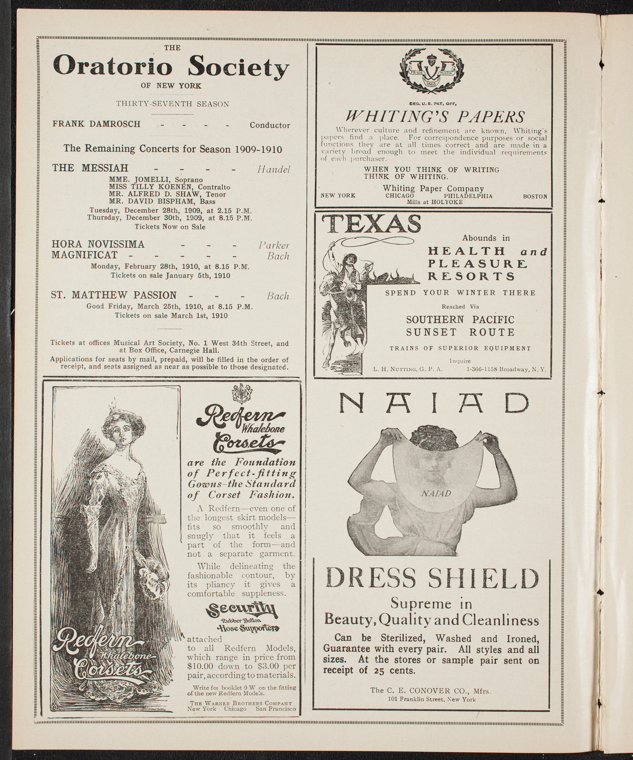 New York Philharmonic, December 17, 1909, program page 2