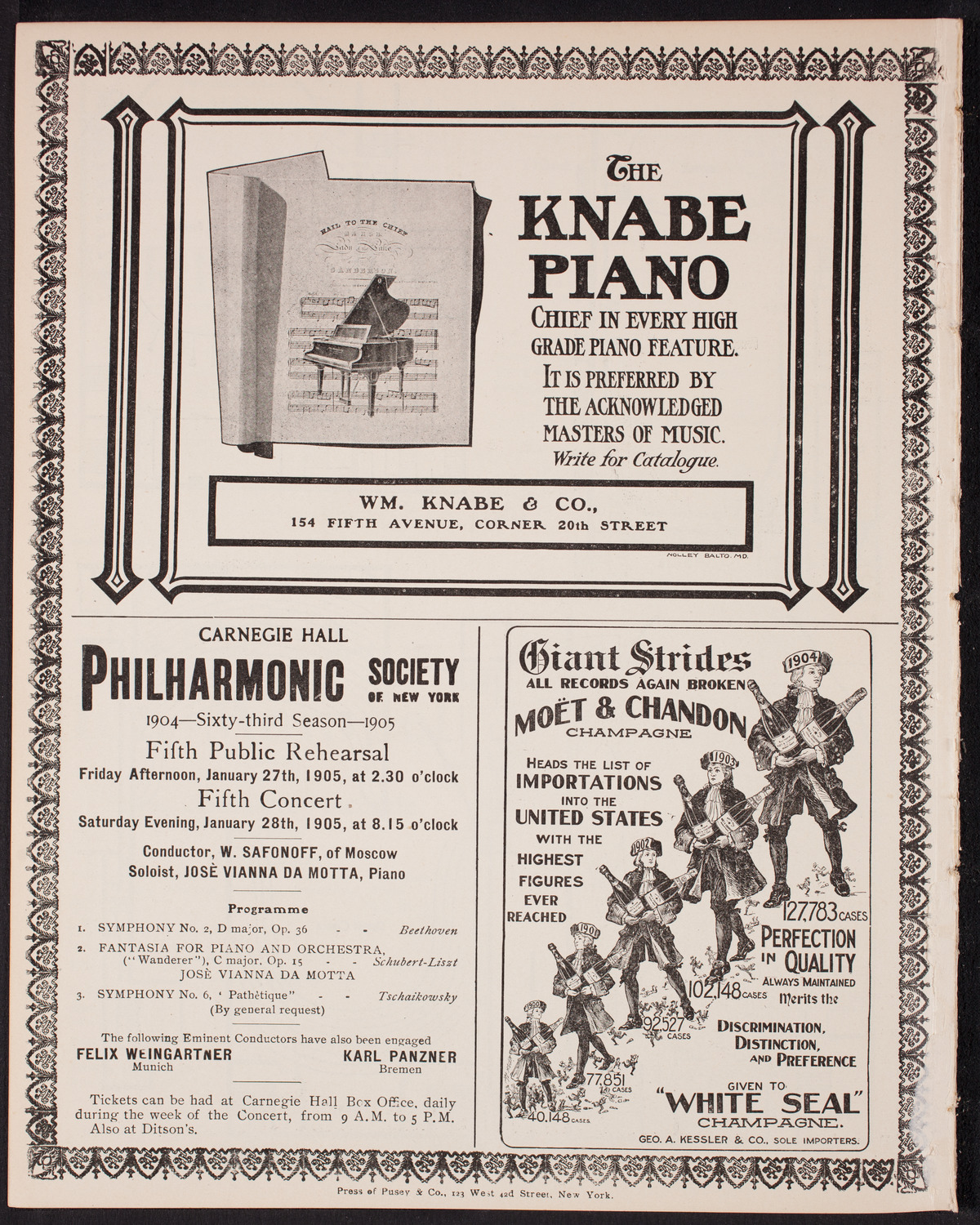 Russian Symphony Society of New York, January 21, 1905, program page 12