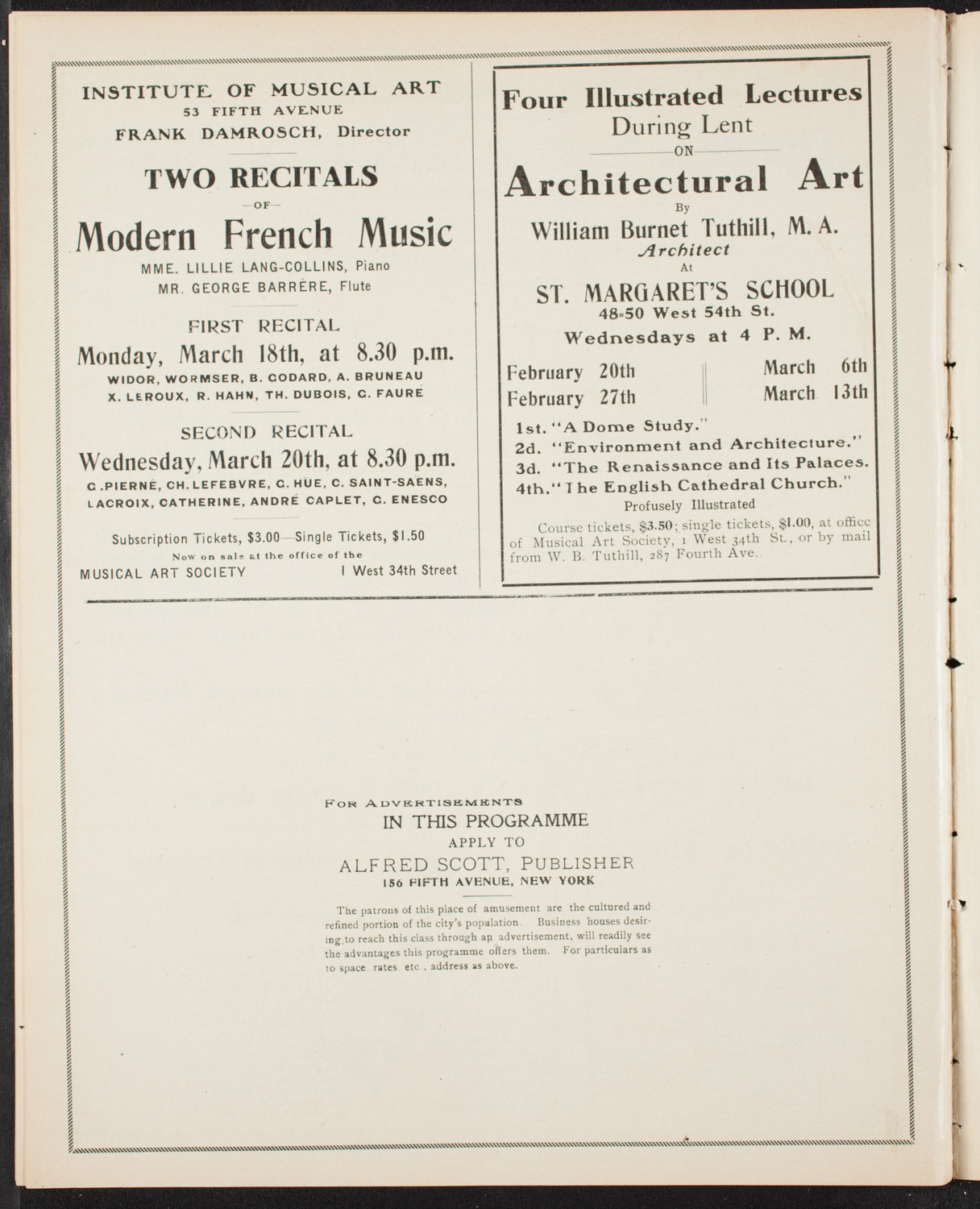 New York Symphony Orchestra, March 10, 1907, program page 12