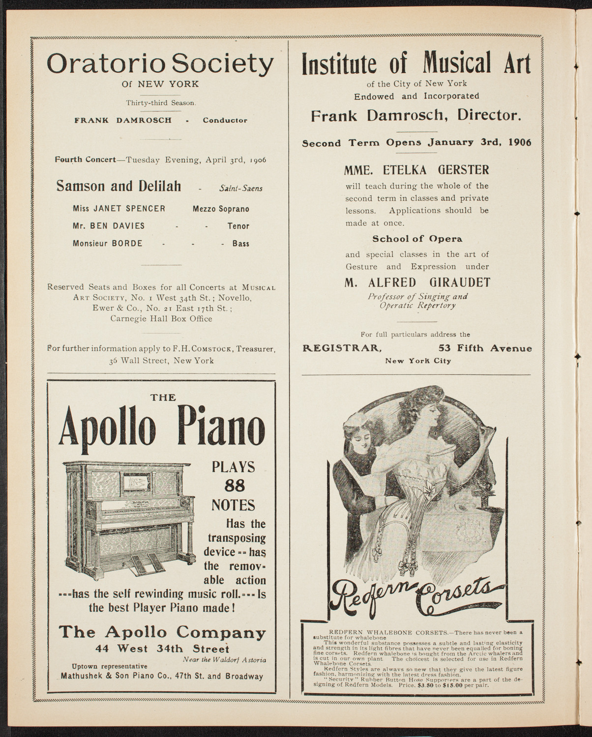 Elmendorf Lecture: Egypt, March 4, 1906, program page 2