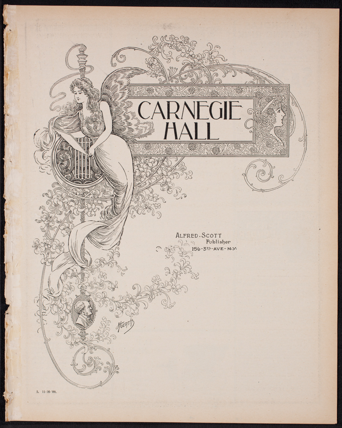 New York Philharmonic, November 16, 1900, program page 1