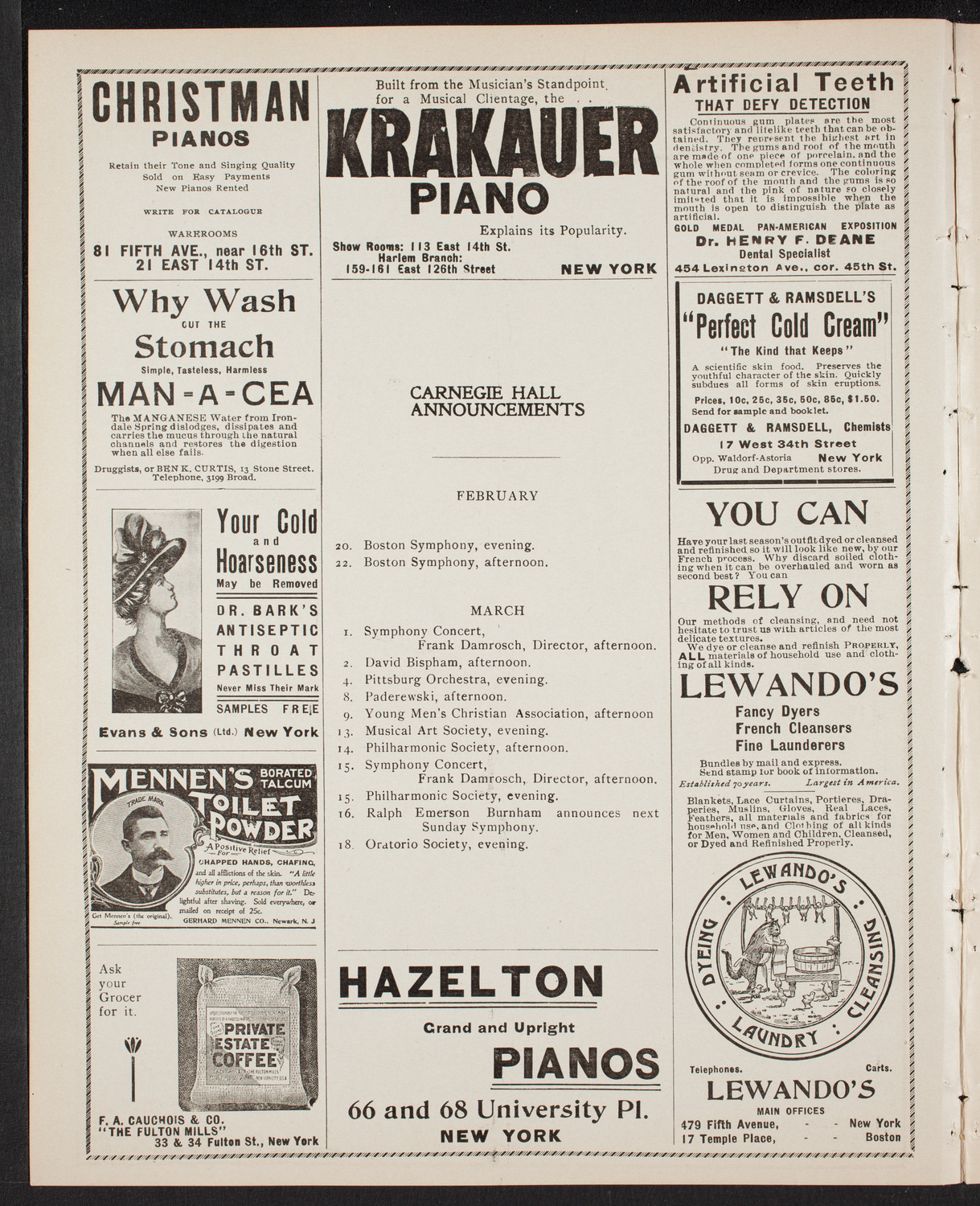 Hermann Hans Wetzler conducting Grand Orchestra, February 16, 1902, program page 2