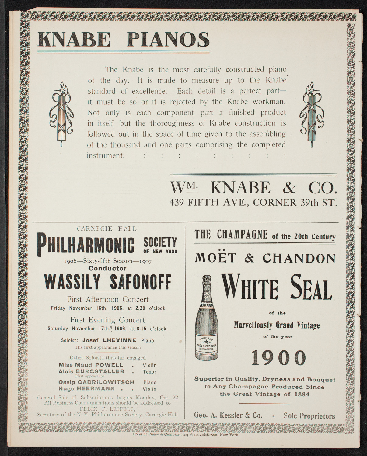 New York Symphony Orchestra, November 10, 1906, program page 14