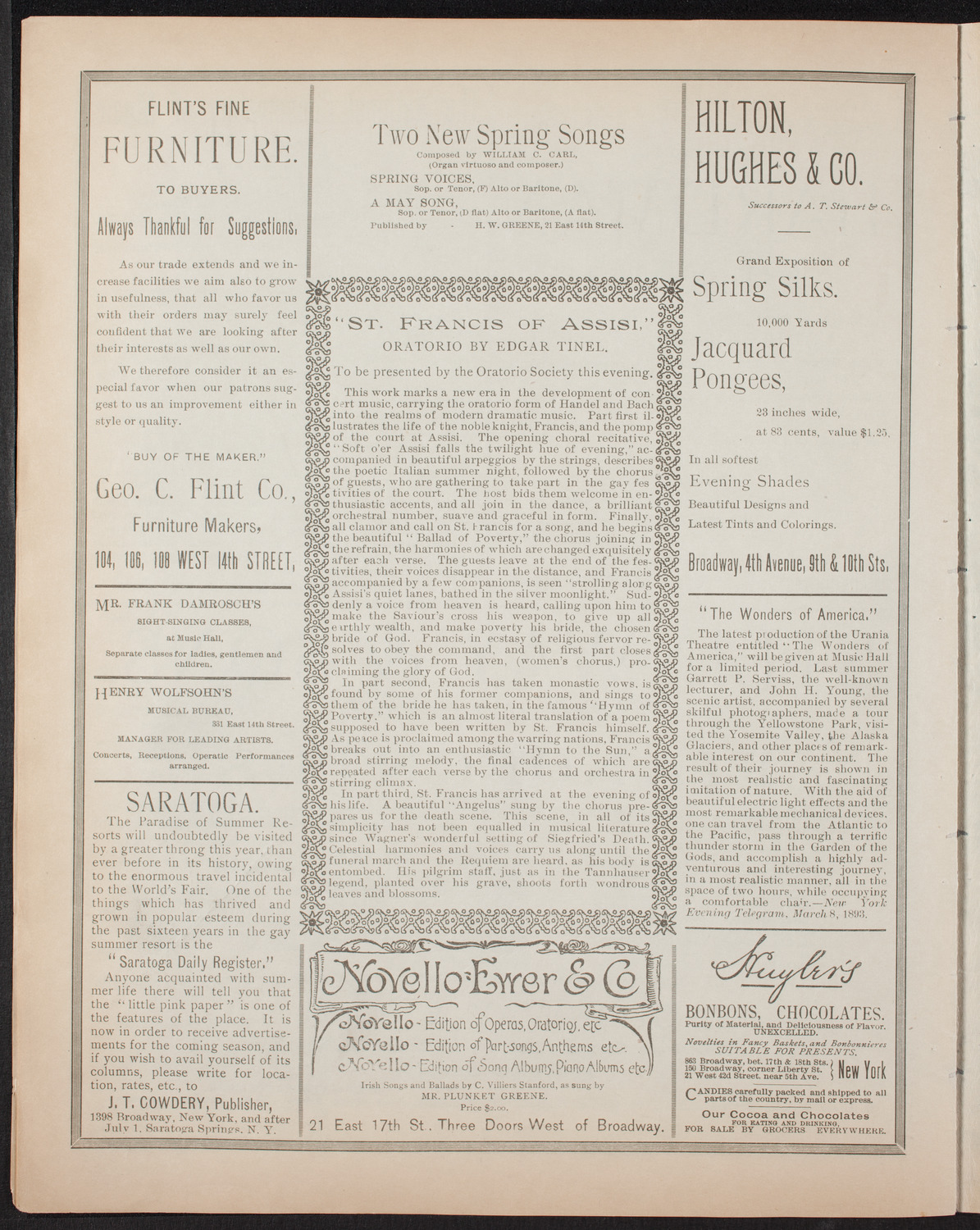 Ignacy Jan Paderewski, Piano, March 18, 1893, program page 6