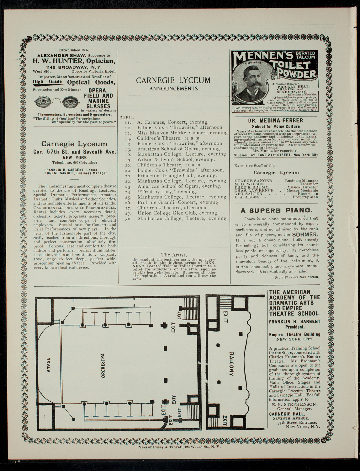 The Children's Theatre, April 11, 1901, program page 4