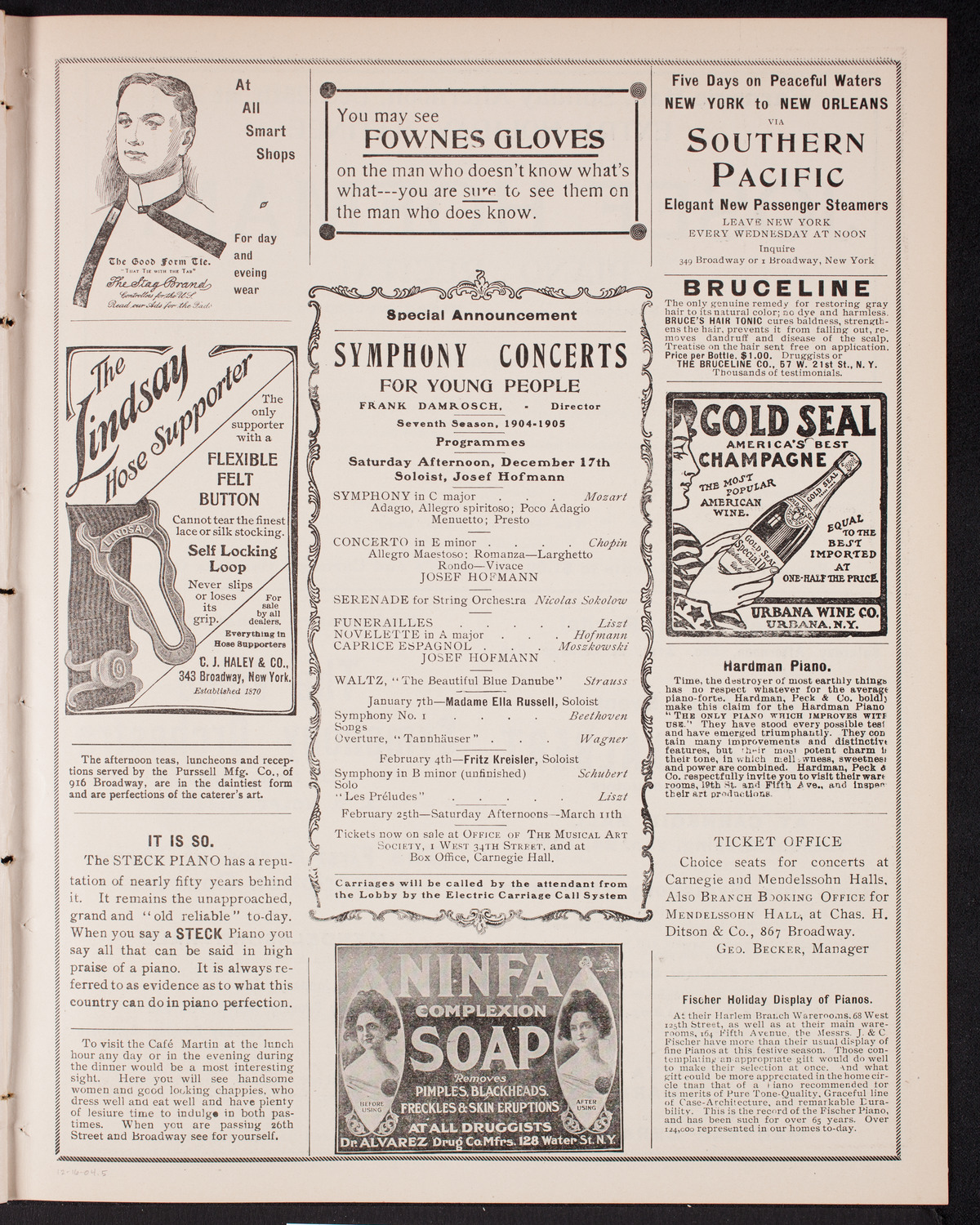 New York Philharmonic, December 16, 1904, program page 9