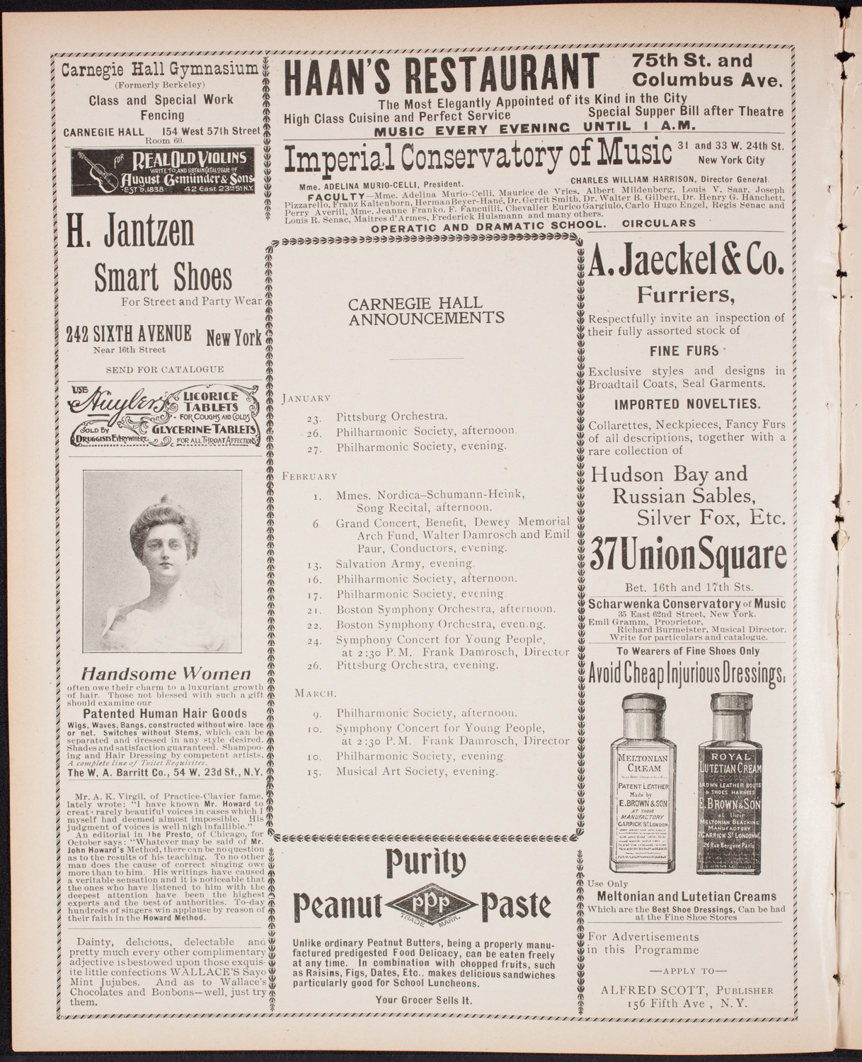 Ignacy Jan Paderewski, Piano, January 20, 1900, program page 2