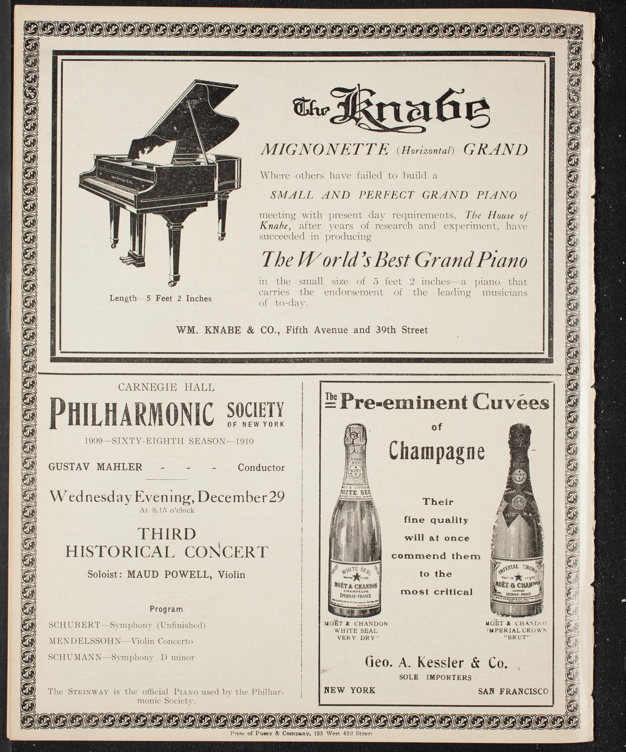 New York Philharmonic, December 17, 1909, program page 12