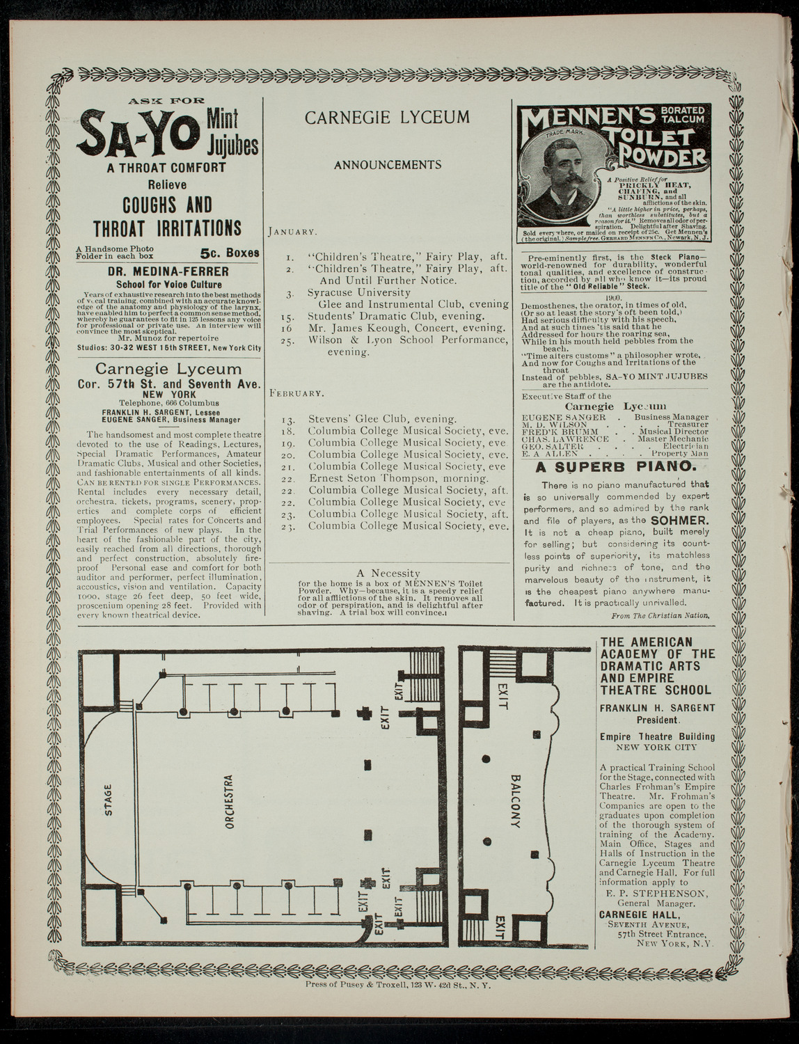 The Children's Theatre, December 31, 1900, program page 4