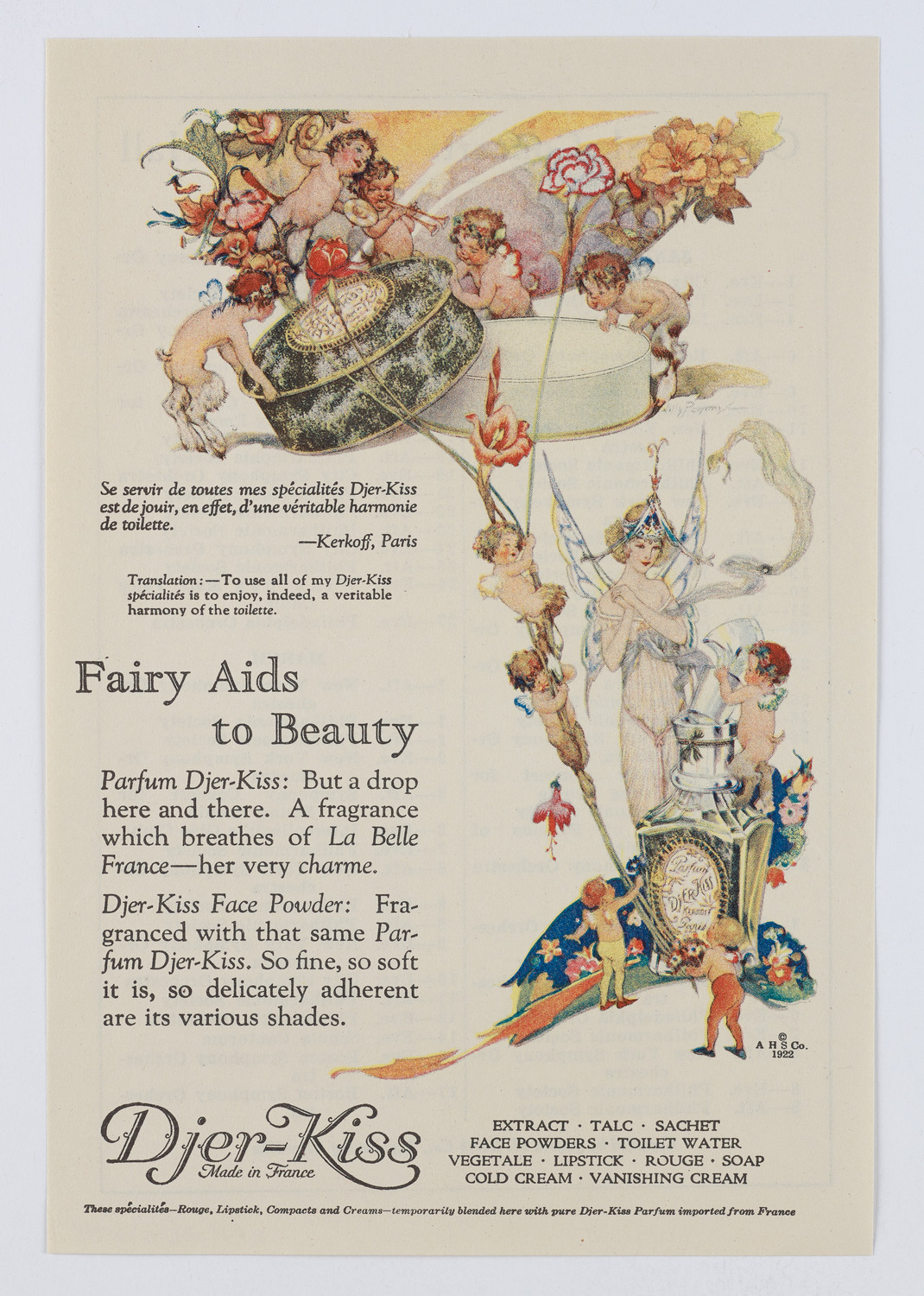 Djer-Kiss Cosmetics Orchestral Concert Schedules, 1923