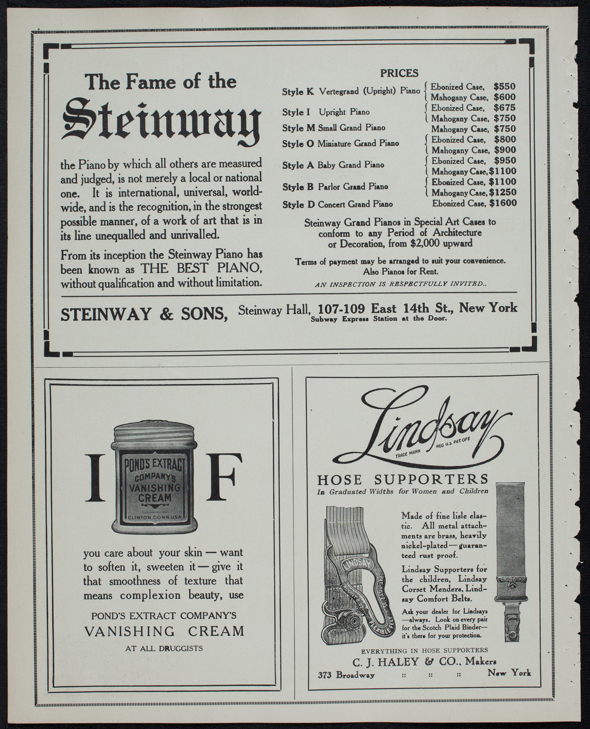 Julia Culp, Contralto, April 14, 1913, program page 4