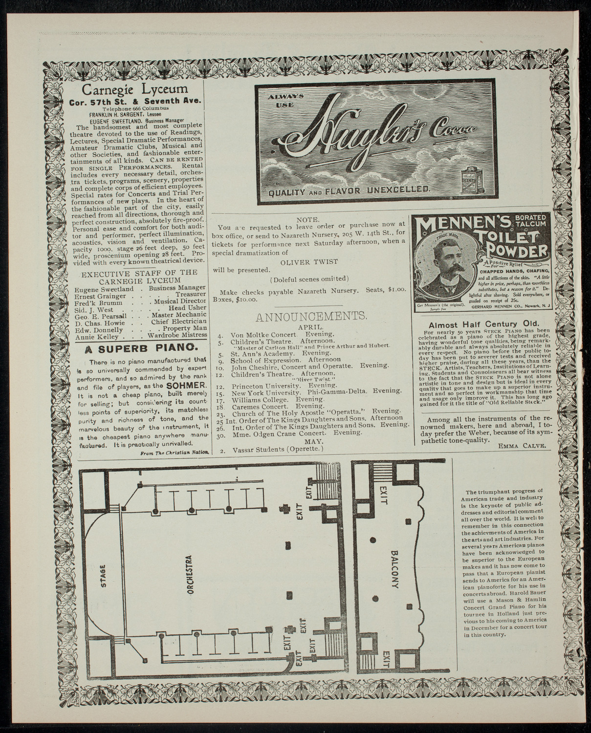 The Children's Theatre, April 5, 1902, program page 4