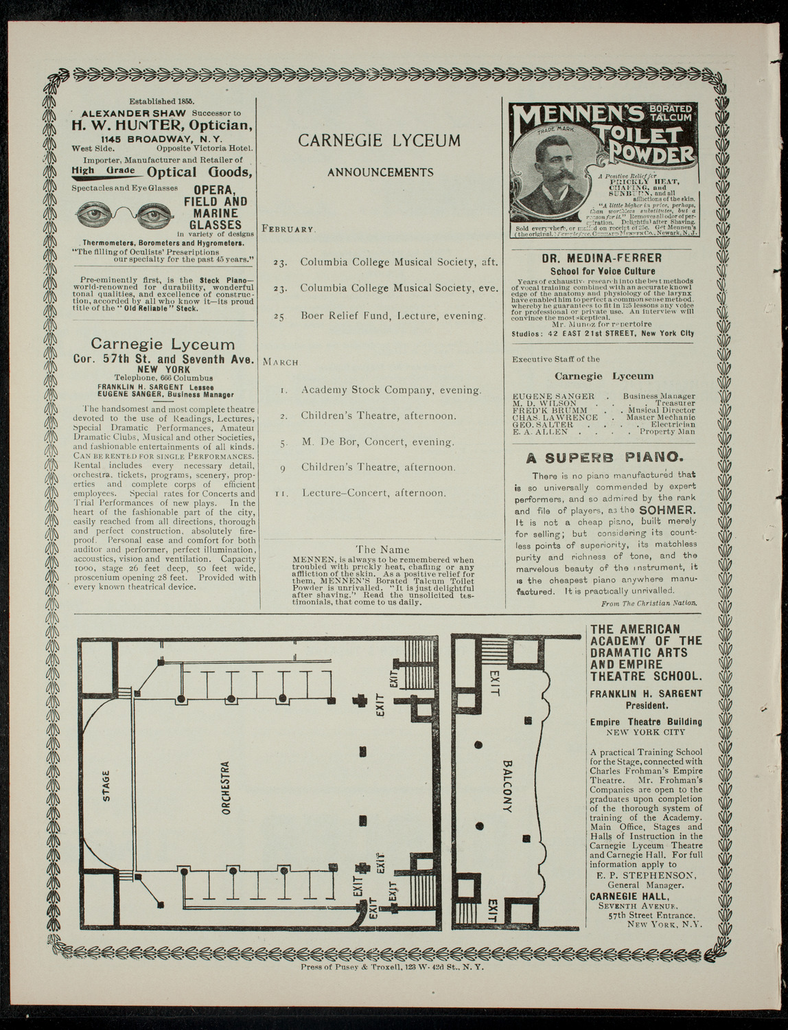 The Children's Theatre, February 23, 1901, program page 4