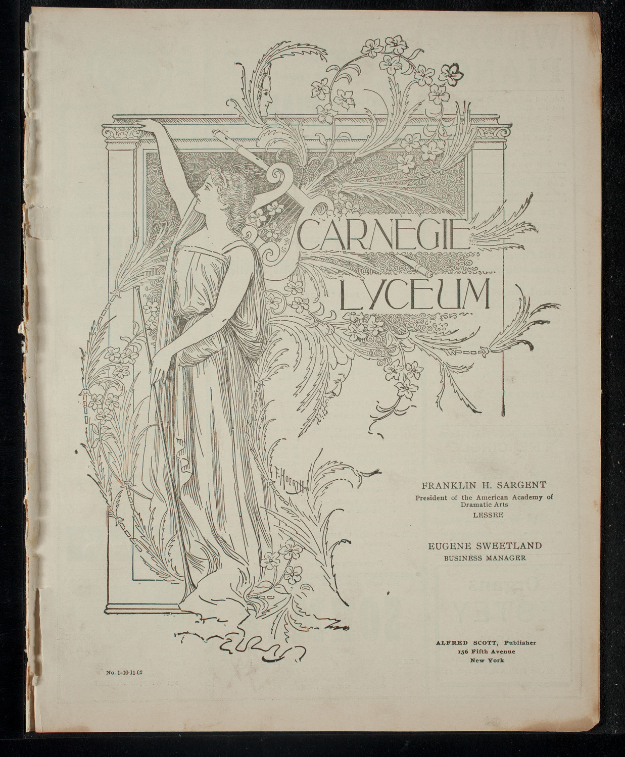 Cercle Littéraire Franco-Américain, October 11, 1902, program page 1