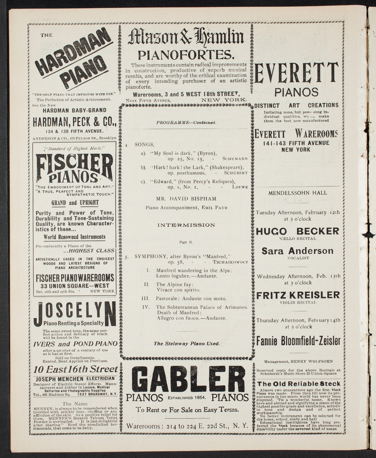 New York Philharmonic, February 1, 1901, program page 6