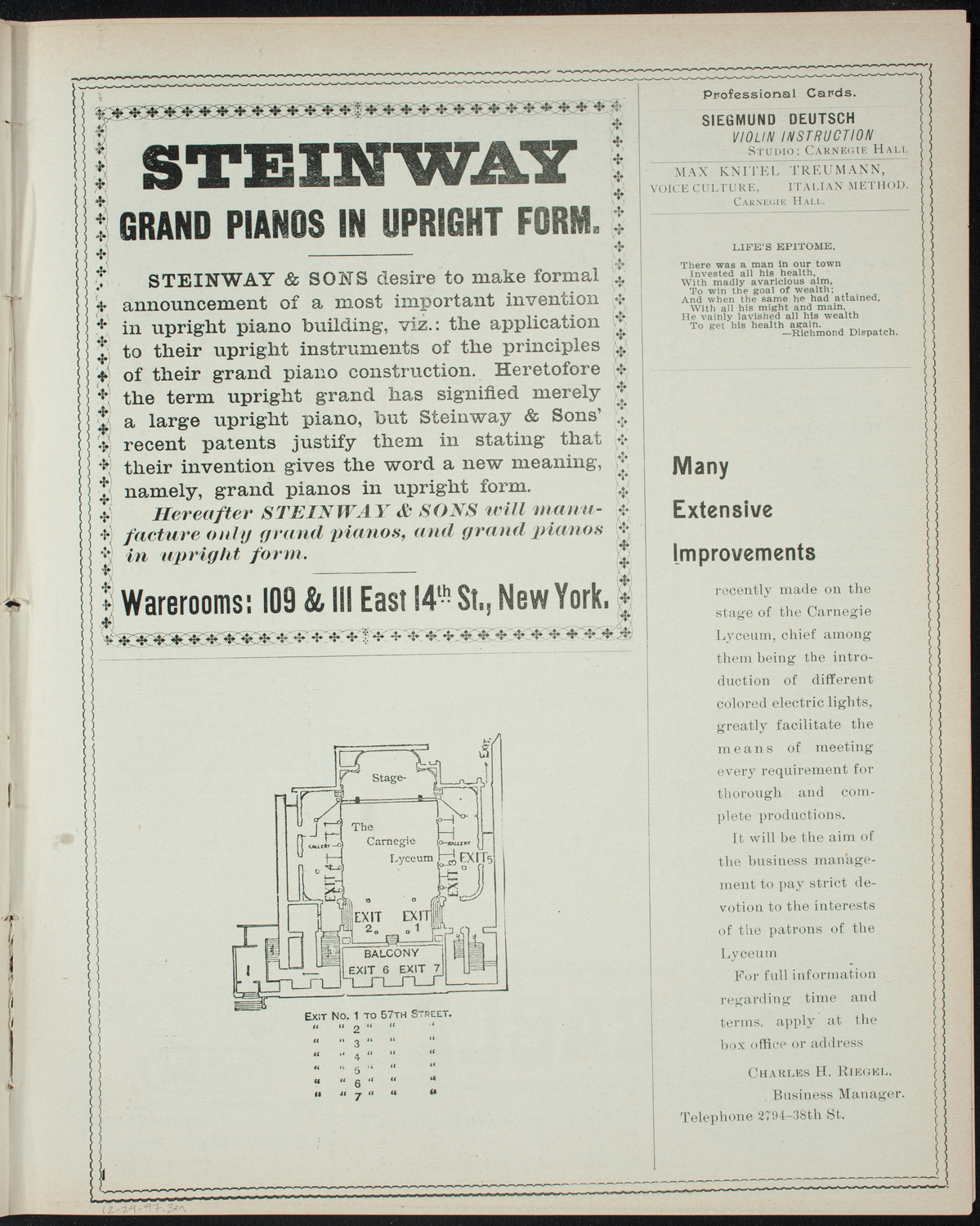 Powers-Mannes Wednesday Morning Musicale, December 29, 1897, program page 5