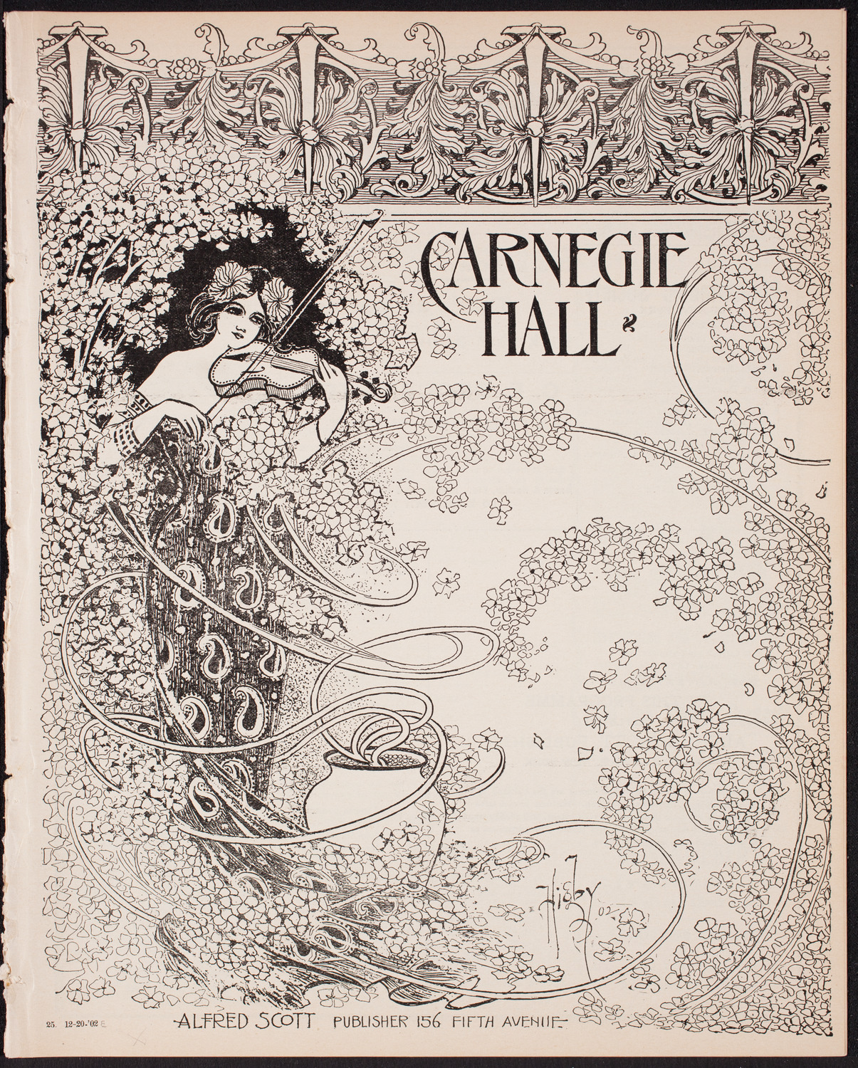 New York Philharmonic, December 20, 1902, program page 1