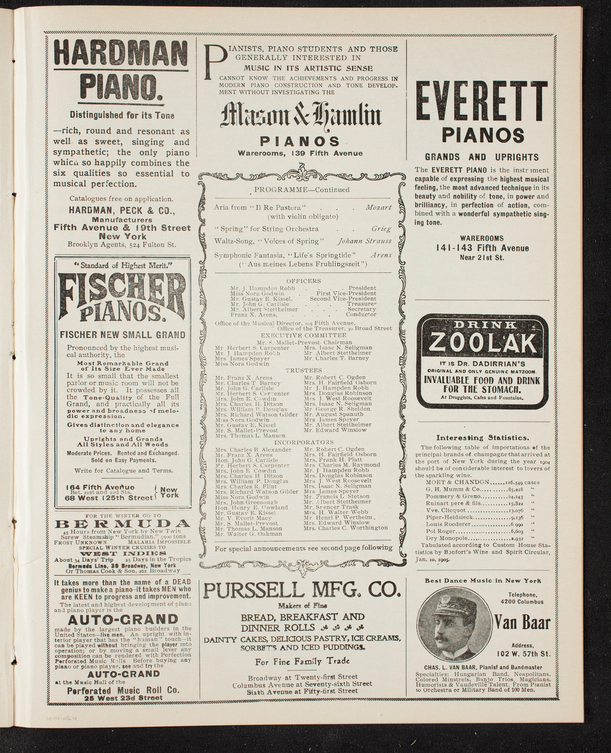 People's Symphony Concert, April 14, 1905, program page 7