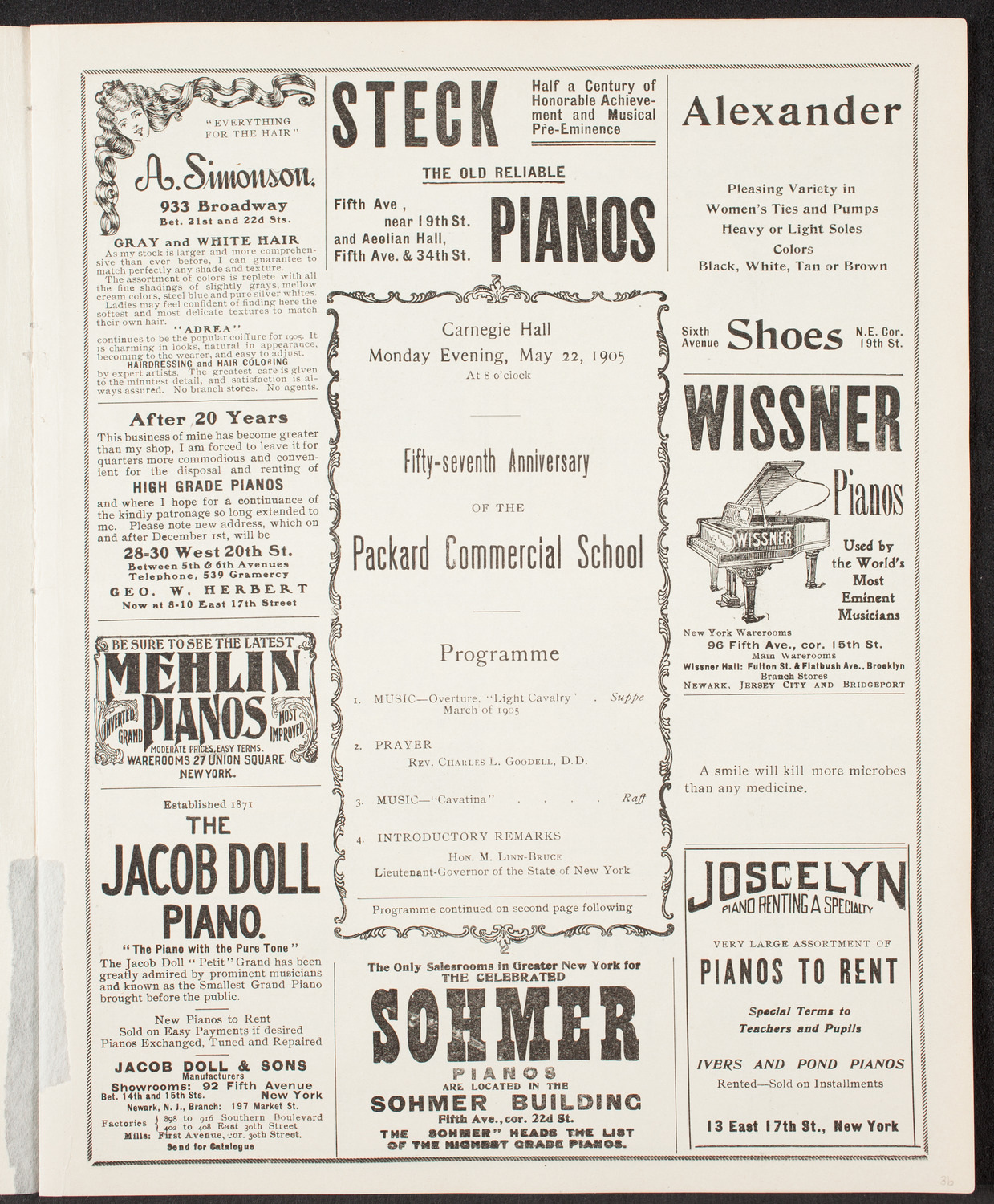 Graduation: Packard Commerical School, May 22, 1905, program page 5