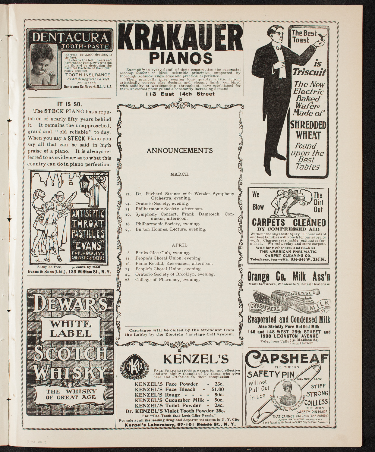 Lecture by Burton Holmes, March 20, 1904, program page 3