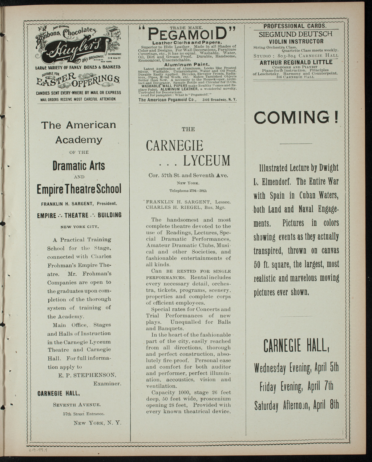 Vladimir Shaievitch and Others, March 9, 1899, program page 7