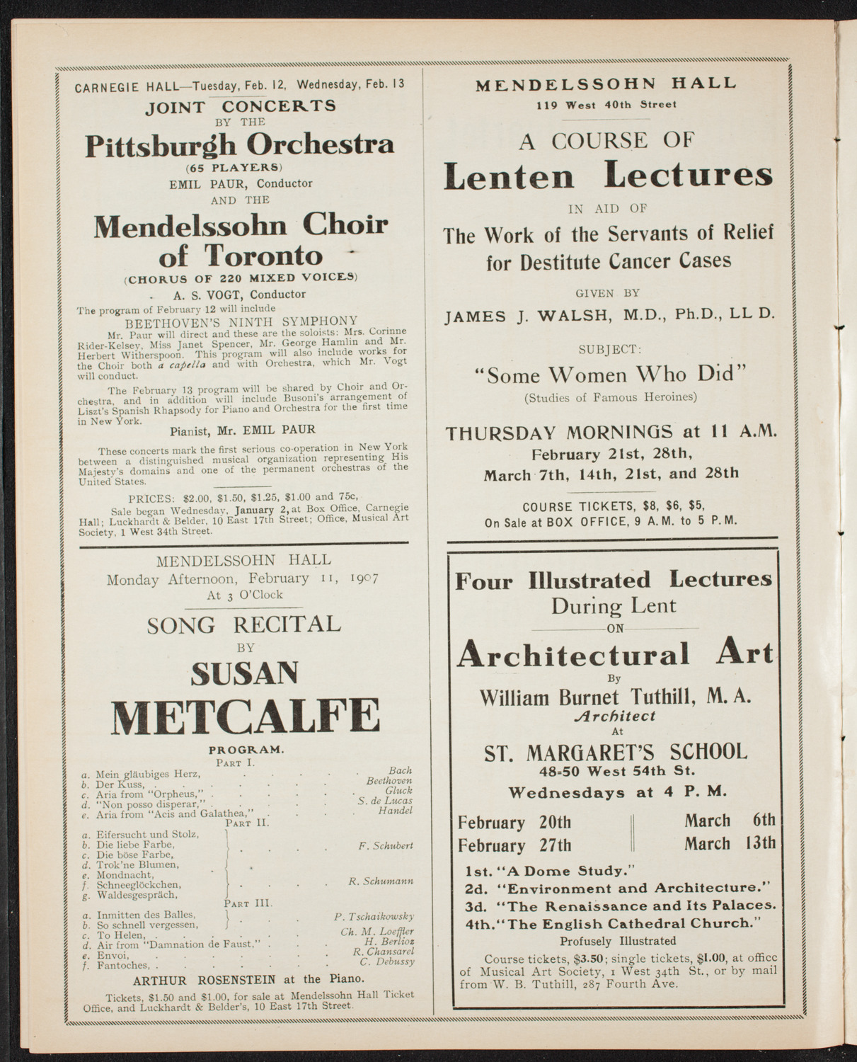 New York Philharmonic, February 9, 1907, program page 12