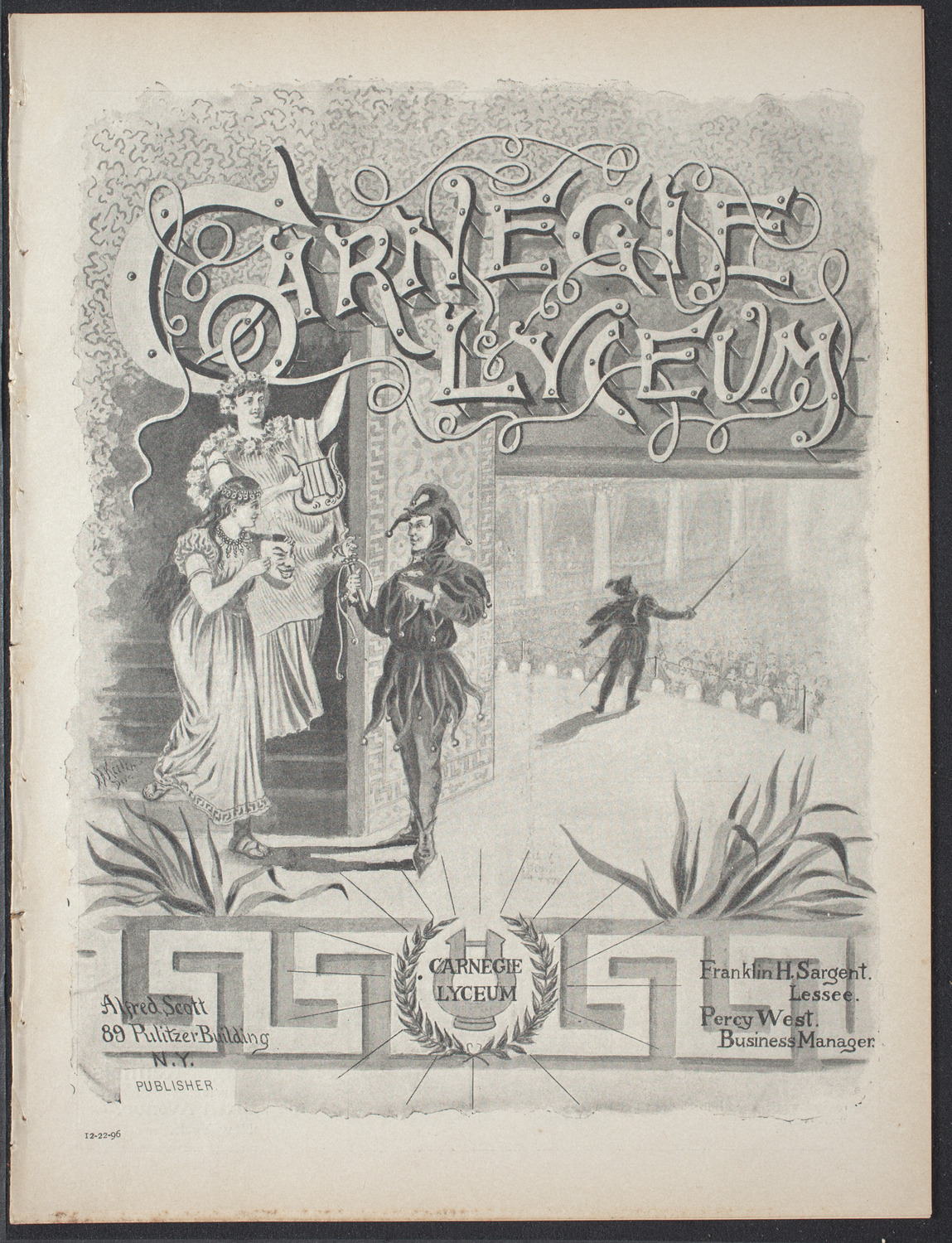 American Academy of Dramatic Arts Alumni Society, December 22, 1896, program page 1