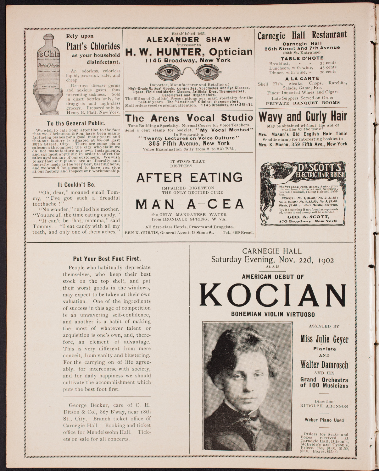 Alma Webster Powell and Eugenio di Pirani with Orchestra, November 7, 1902, program page 2