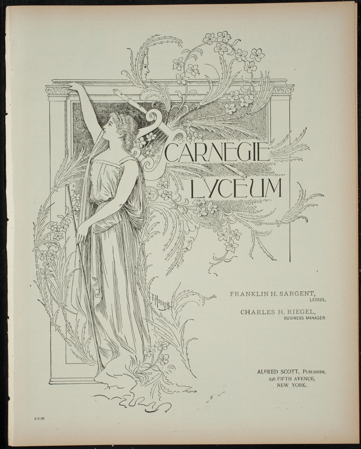 Benefit for the Home Hotel by The Merrymakers, May 8, 1899, program page 1