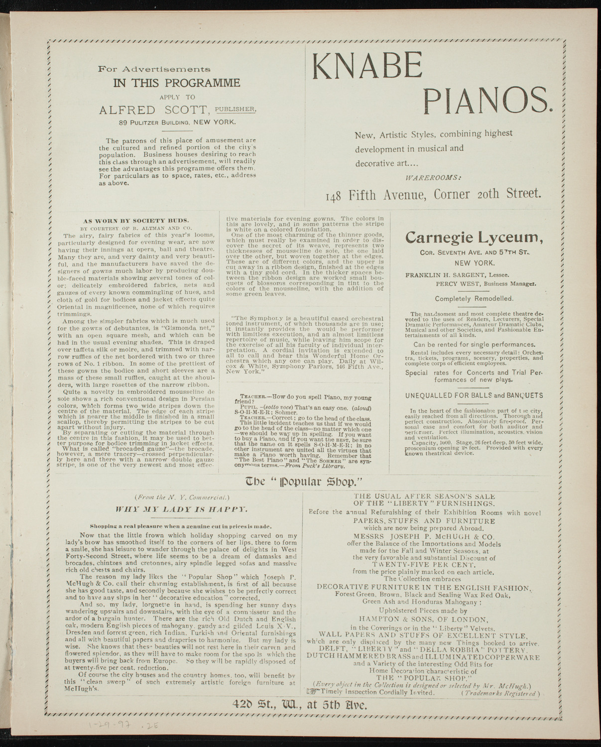 New York Academy of Medicine: 50th Anniversary, January 29, 1897, program page 3