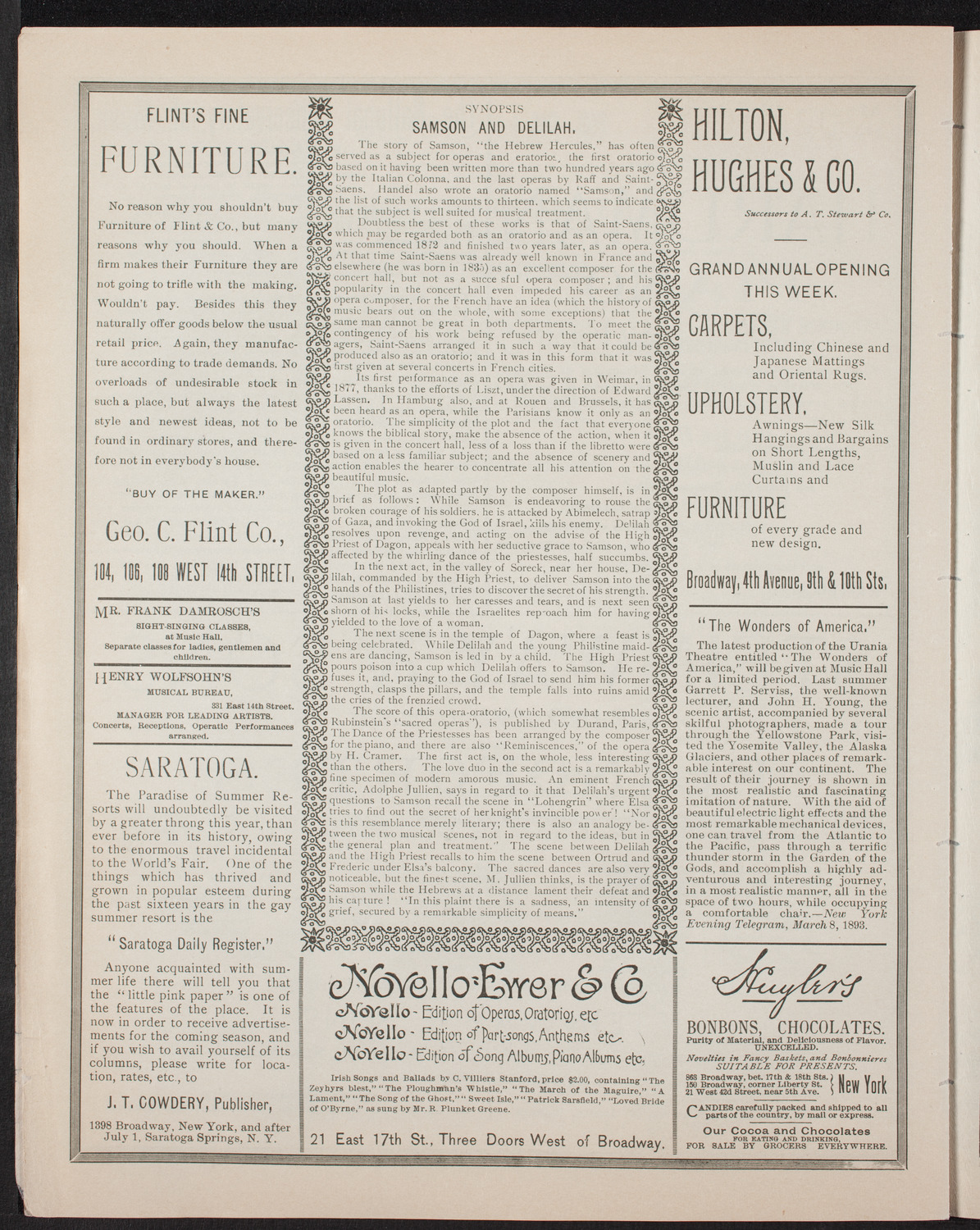 Oratorio Society of New York, April 8, 1893, program page 6