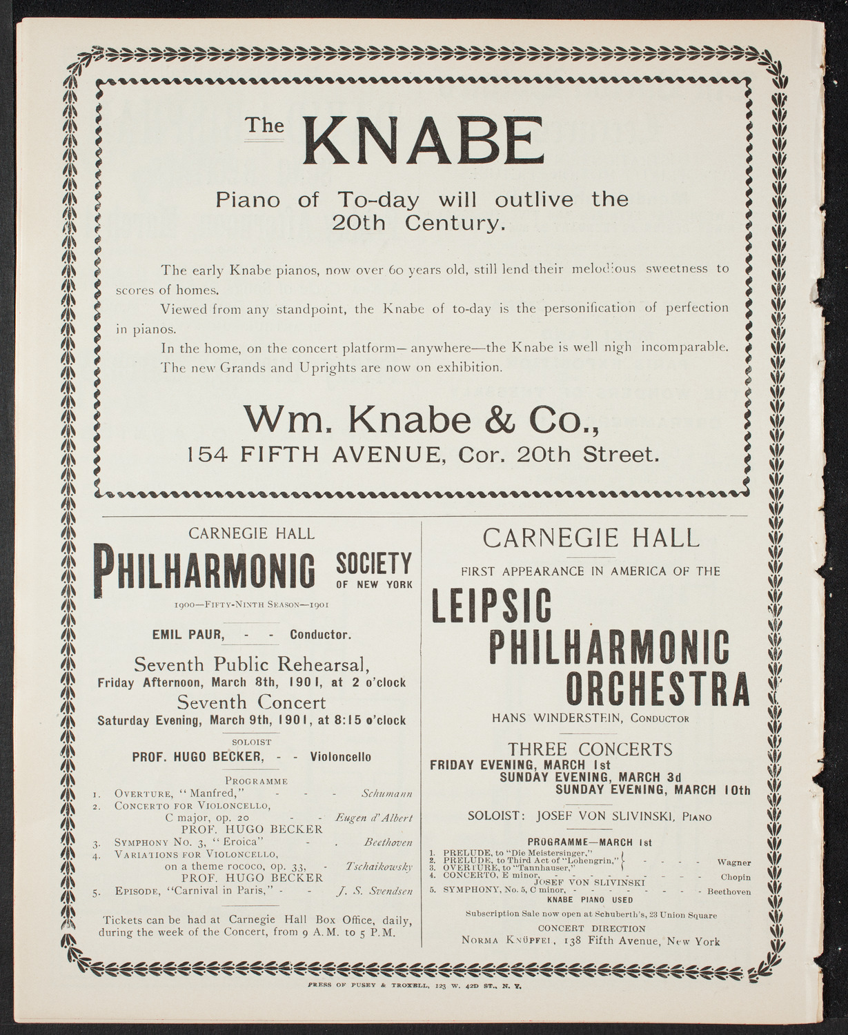 New York Banks' Glee Club, February 19, 1901, program page 8
