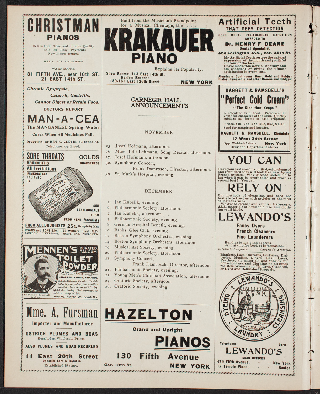Oratorio Society of New York, November 19, 1901, program page 2