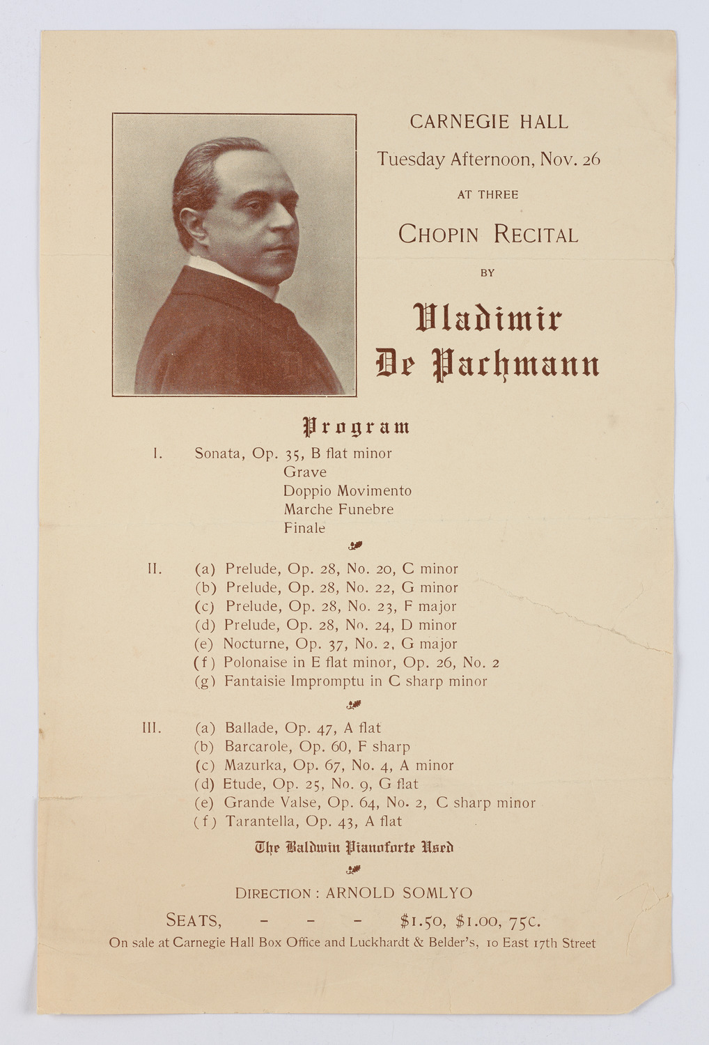Vladimir de Pachmann, November 26, 1907
