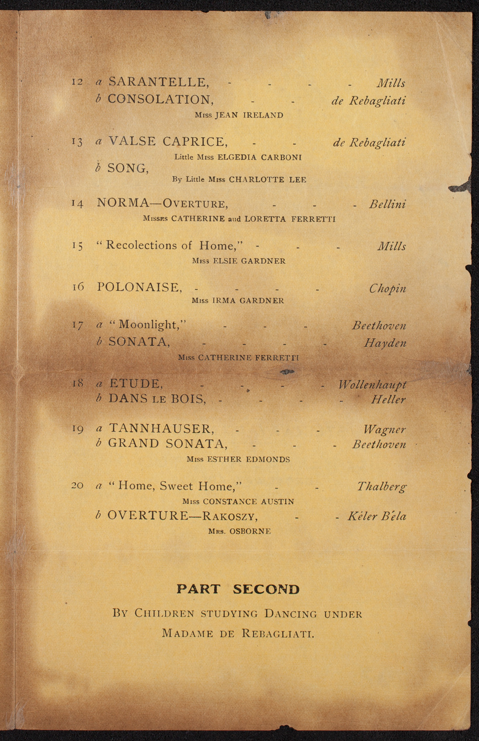 Students of Madame G. H. de Rebagliati, May 4, 1908, program page 3