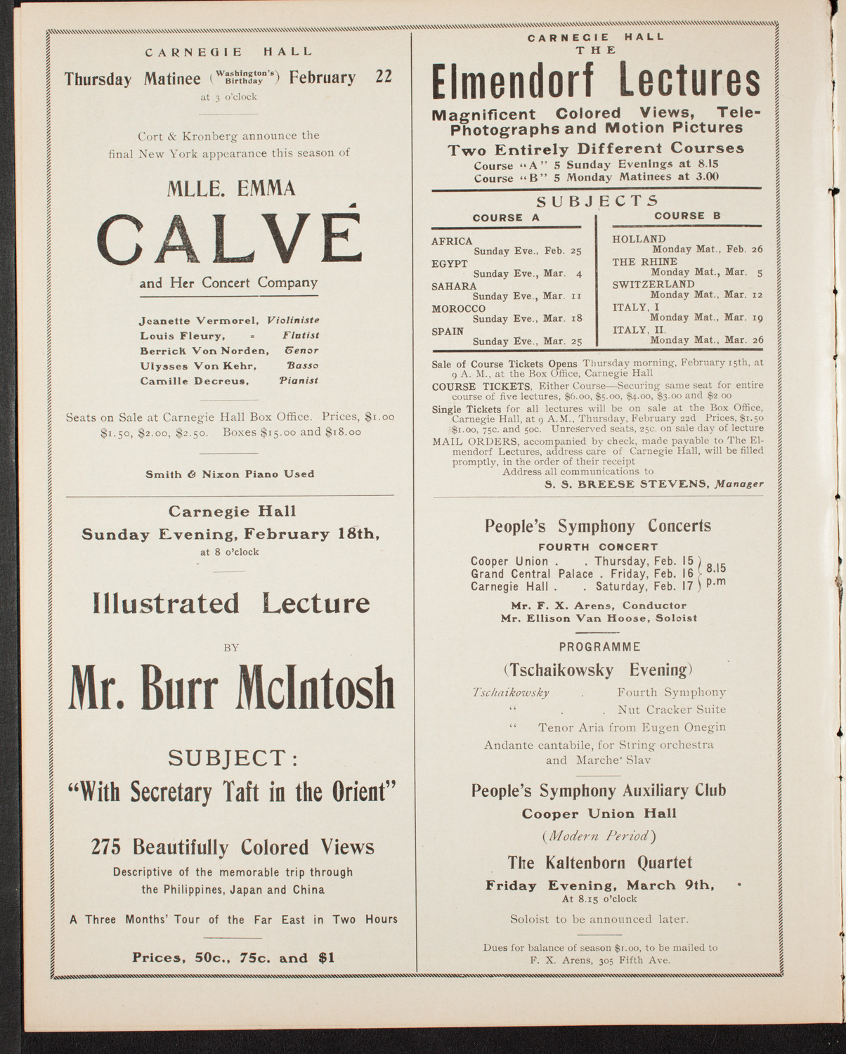 Emma Eames, Soprano, February 14, 1906, program page 10