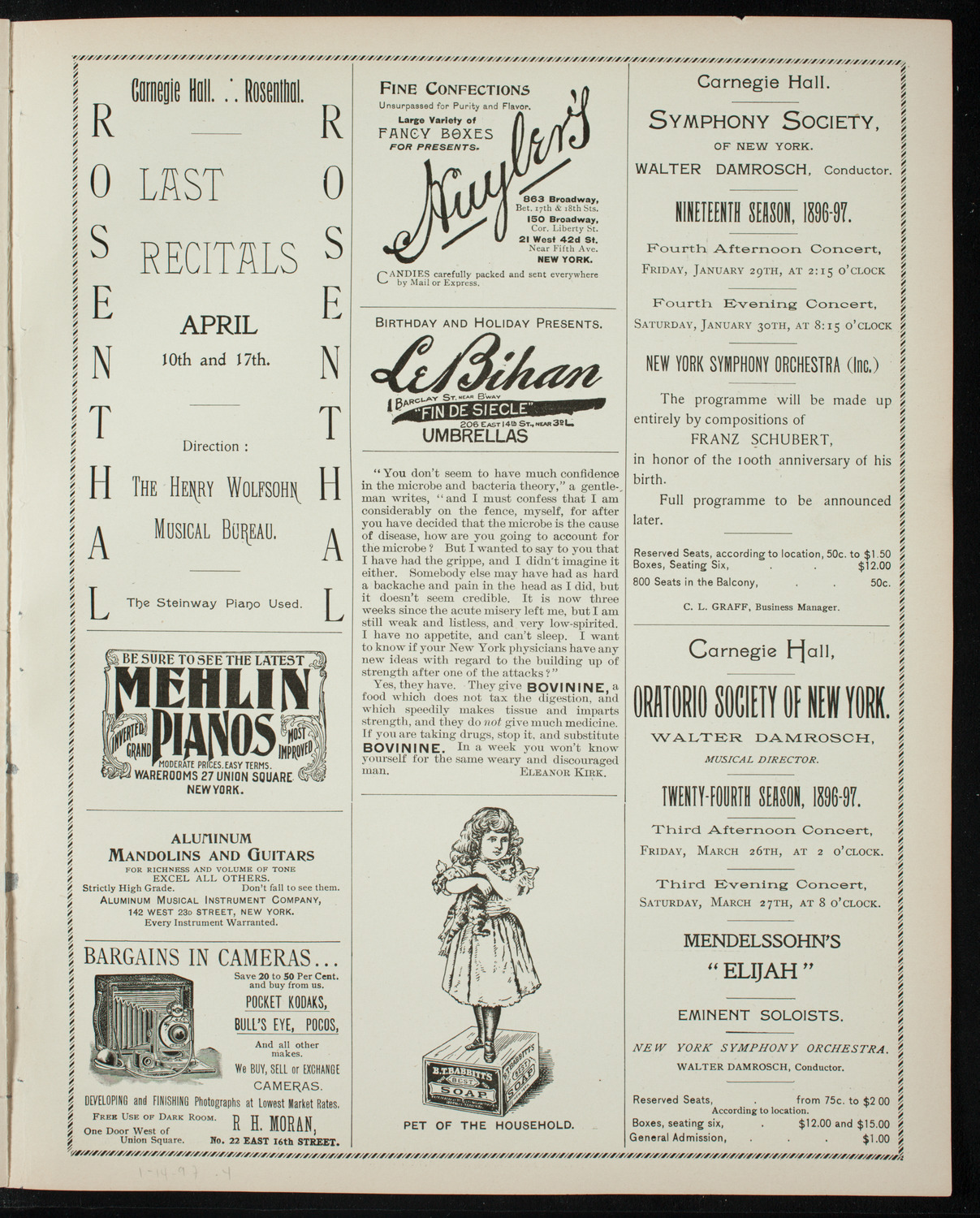 Rutgers College Glee and Mandolin Club, January 14, 1897, program page 7