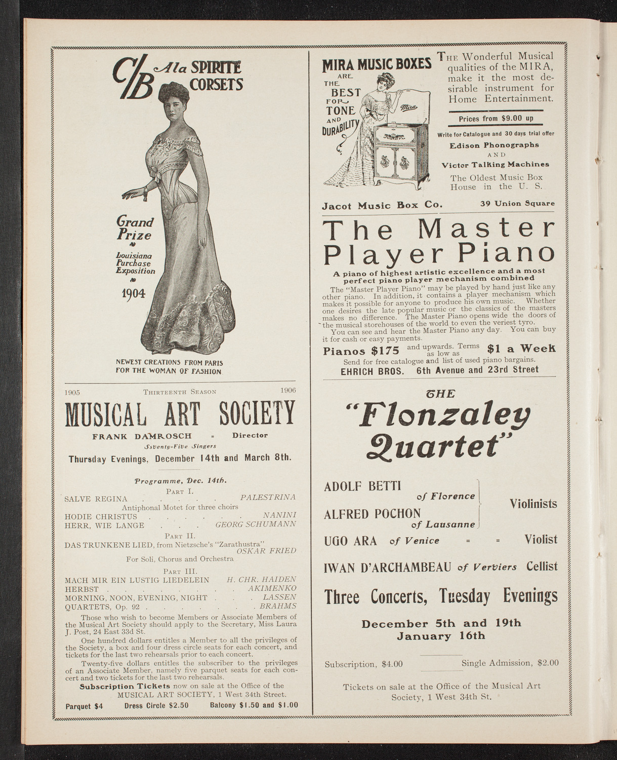 Emma Calvé, Soprano, and Her Company with the New York Symphony Orchestra, November 4, 1905, program page 8