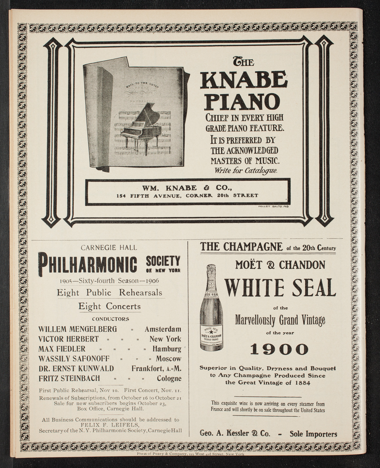 Benefit: Masonic Sanatorium for Consumptives, October 29, 1905, program page 12
