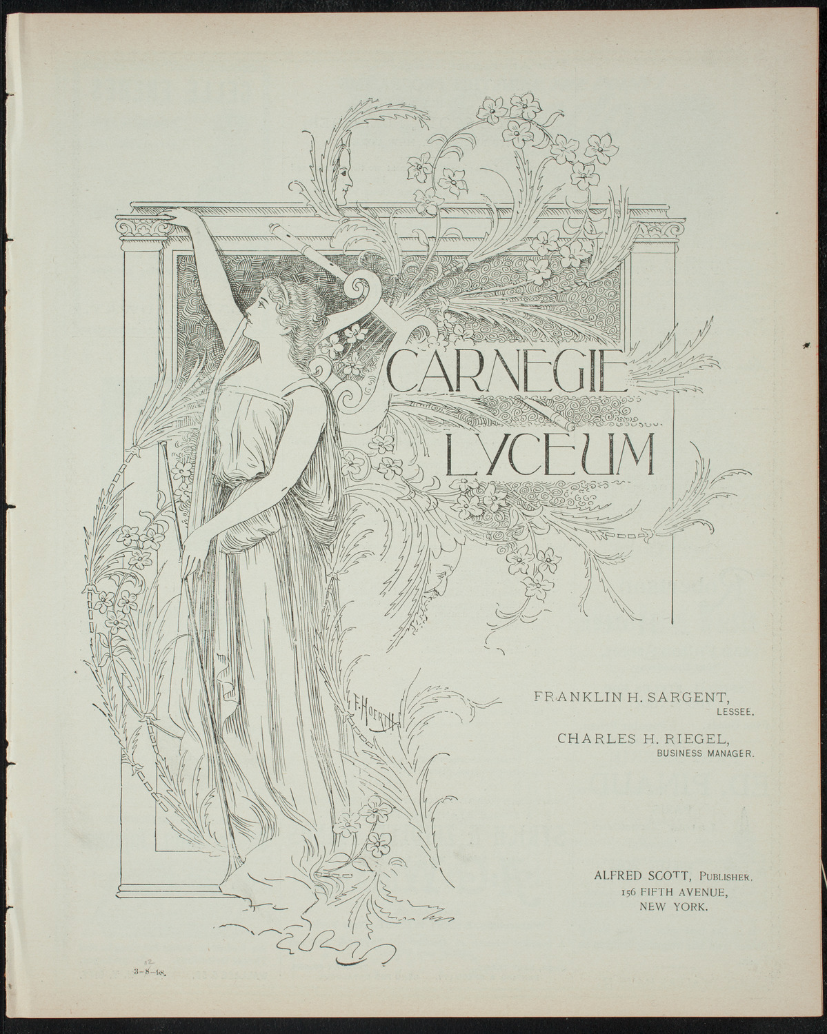 Harlem Wheelmen Minstrel Performance, March 12, 1898, program page 1