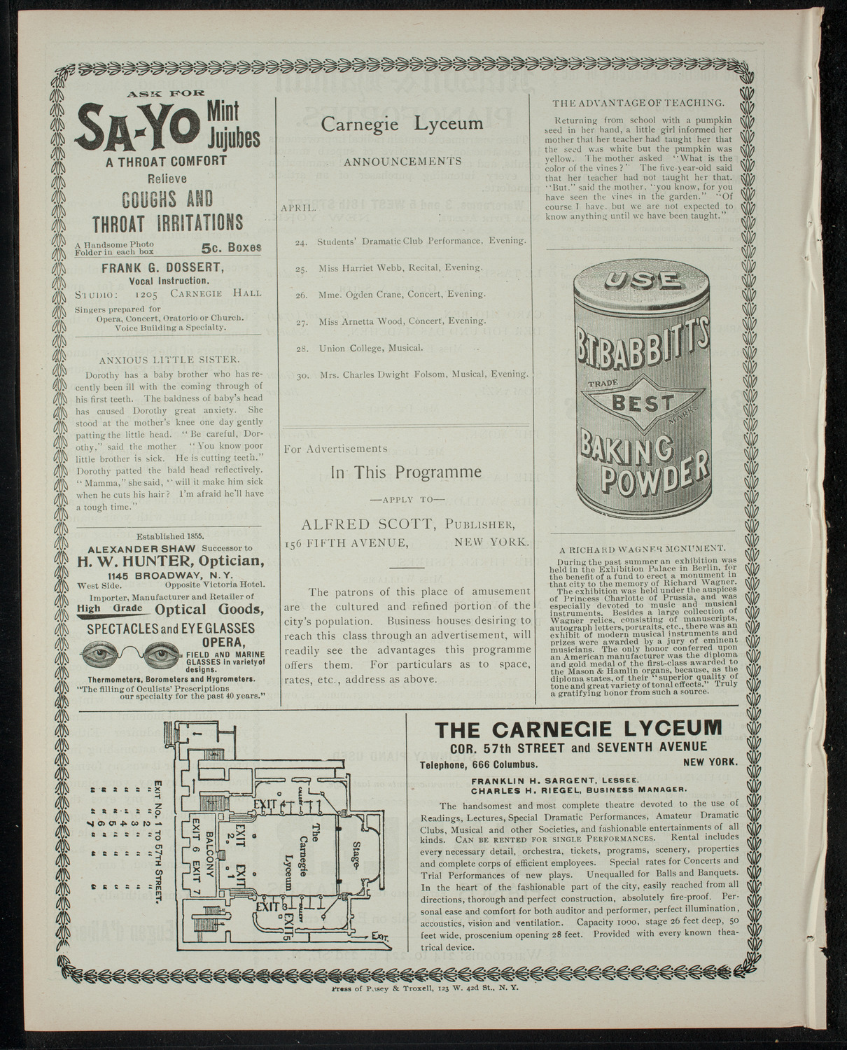 Concert by Mr. Edwin Harvey Lockhart, April 23, 1900, program page 4